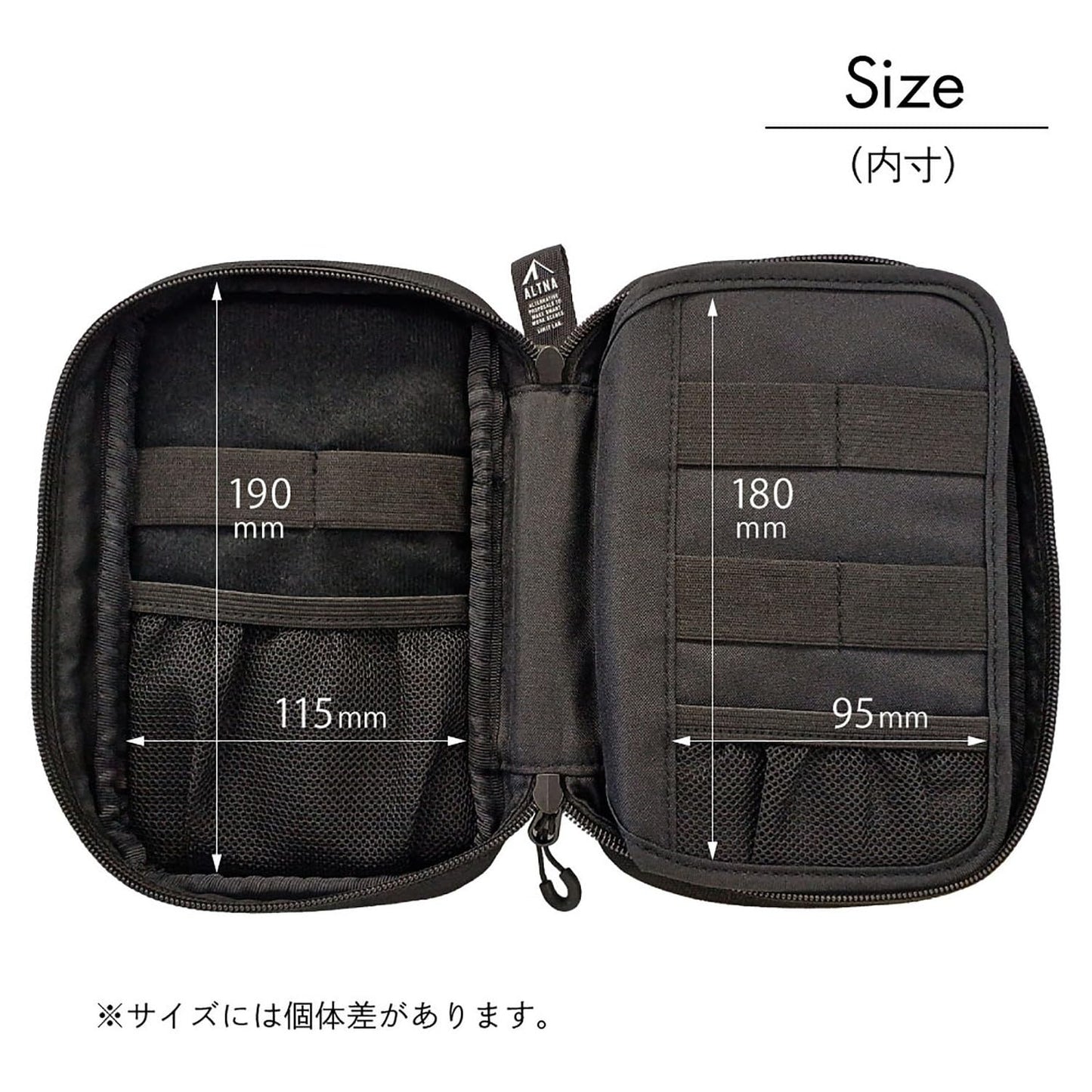 LIHIT LAB Gadget Pouch, Double, 5 x 3.6 x 8.5, Navy Blue (A7765-11)