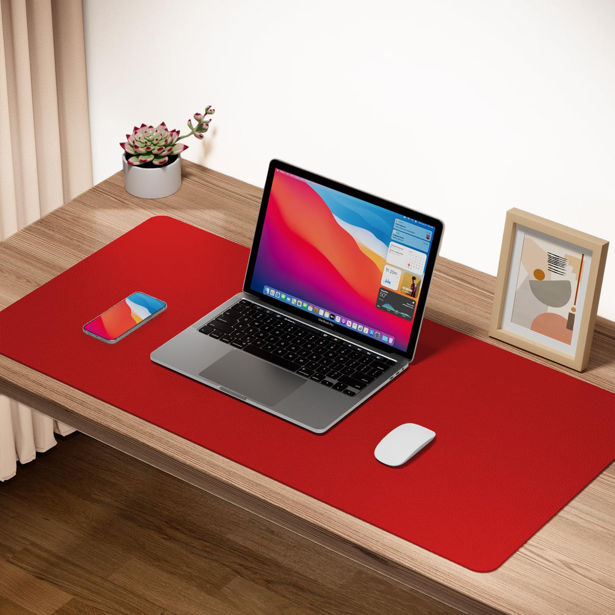 Boutilon Leather Desk Pad Protector,Non-Slip Mouse Pad,Laptop Desk Pad,Office Mouse Mat,Waterproof
