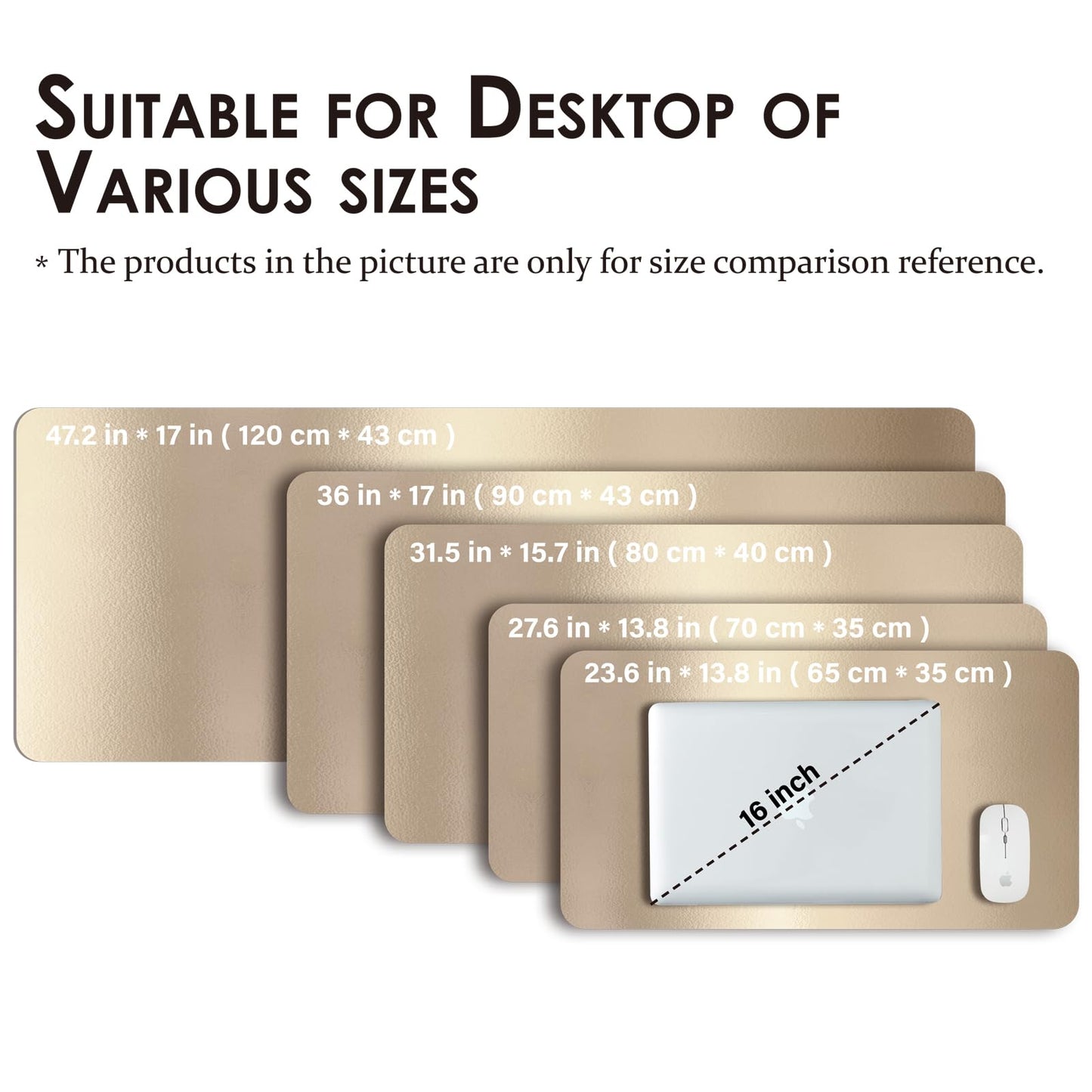 Large Desk Mat - 47.2"x 17" Non-Slip PU Desk Pad for Office and Home - Ideal for Large Mouse Pad