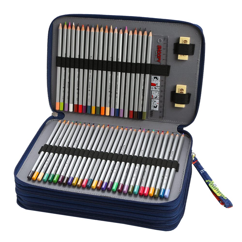 Lbxgap 216 Slots Pencil Case Organizer w/Removal Handle Strap