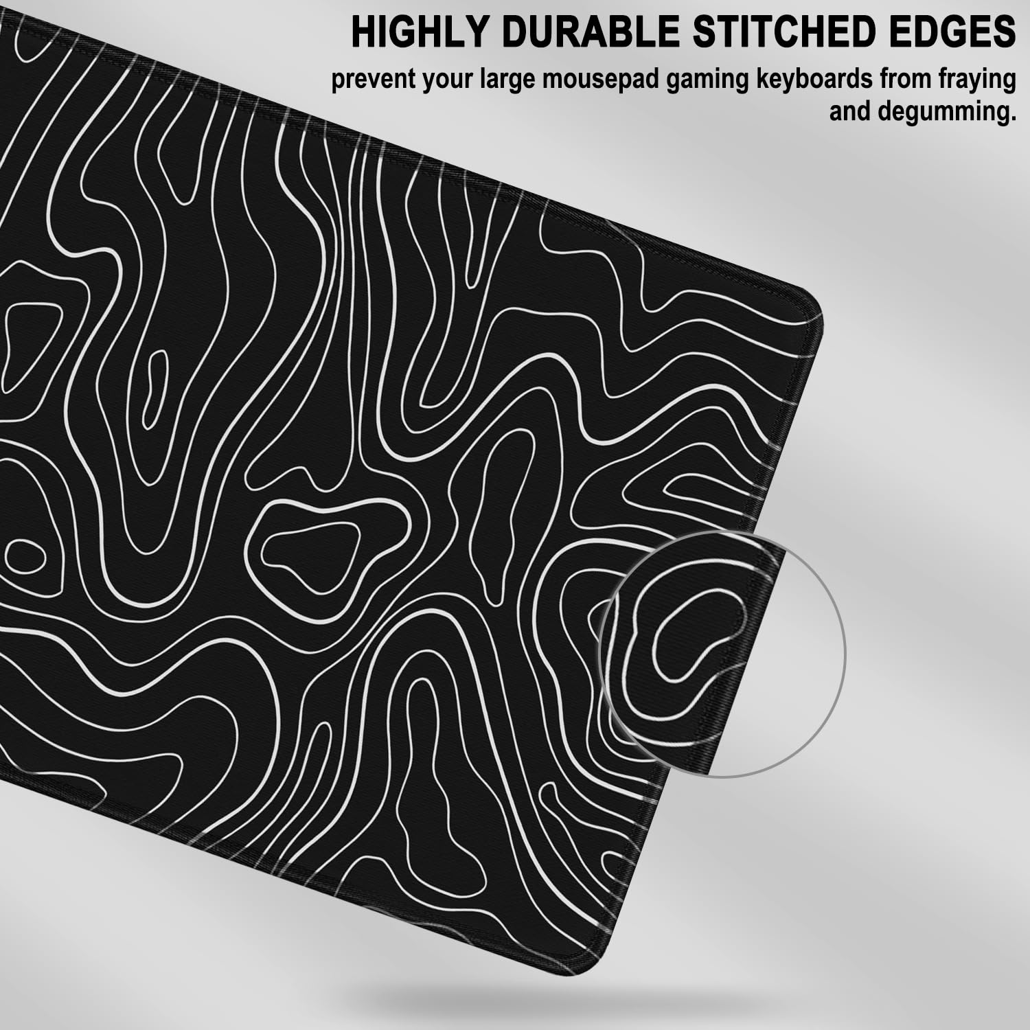 Mousepad, 31.5 x 15.7 in Large Gaming Mouse Pad with Stitched Edge, Extended Desk Mat with Non-Slip