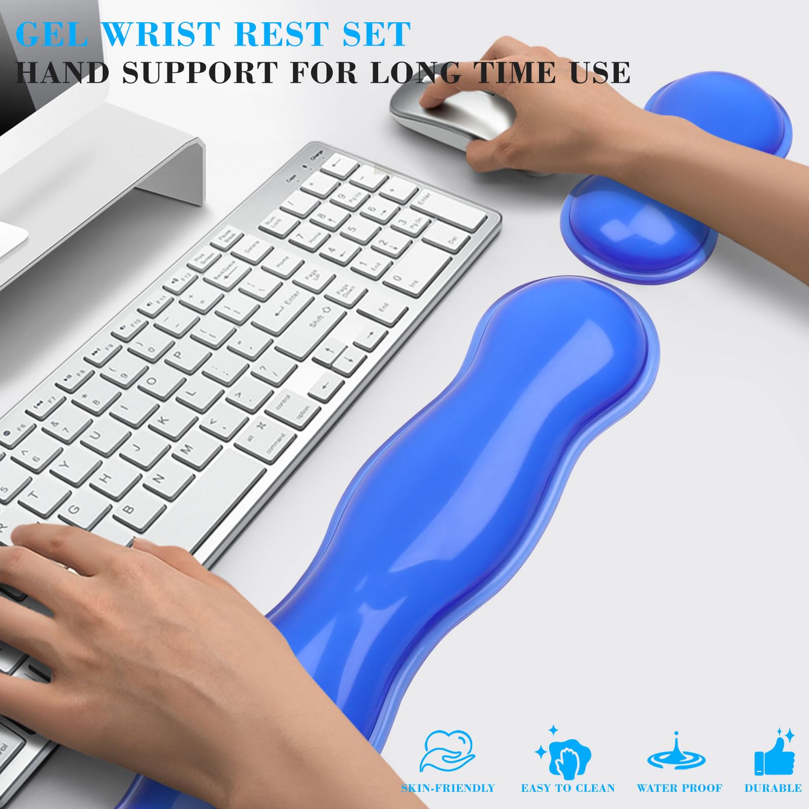 ABRONDA Gel Wrist Rest for Keyboard and Mouse, Wrist Rest for Keyboard, Mouse Wrist Support, Pain