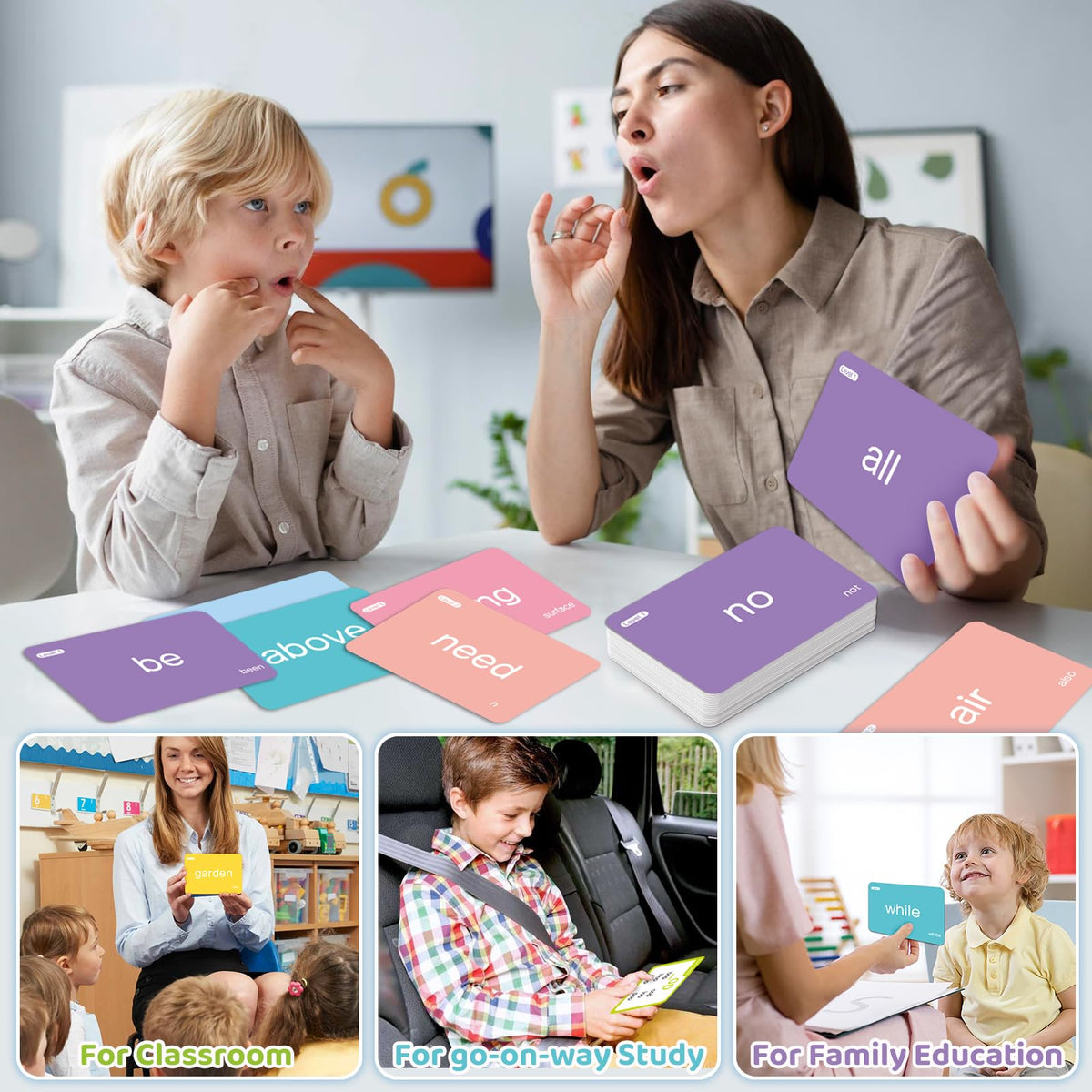 712 Sight Words/Phonics Flash Cards, Dolch & Fry High Frequency Site Words