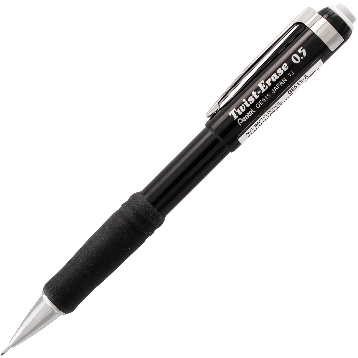 Pentel Twist-Erase III Mechanical Pencil, (0.5mm), Black Barrel, 12 Pack (QE515A)