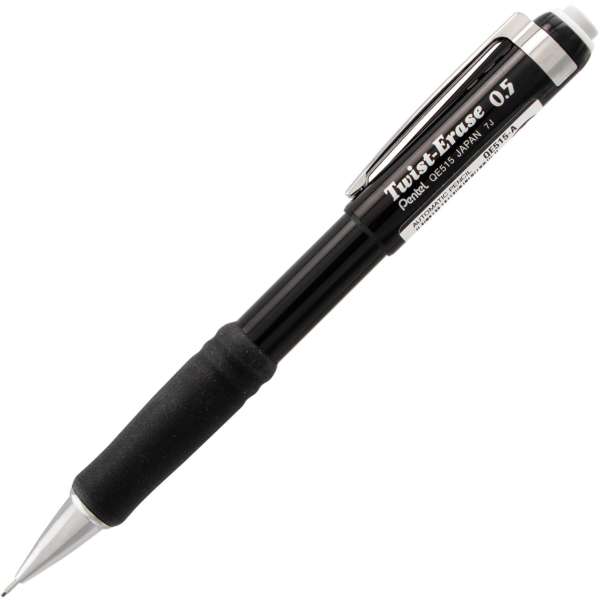 Pentel Twist-Erase III Mechanical Pencil, (0.5mm), Black Barrel, 12 Pack (QE515A)