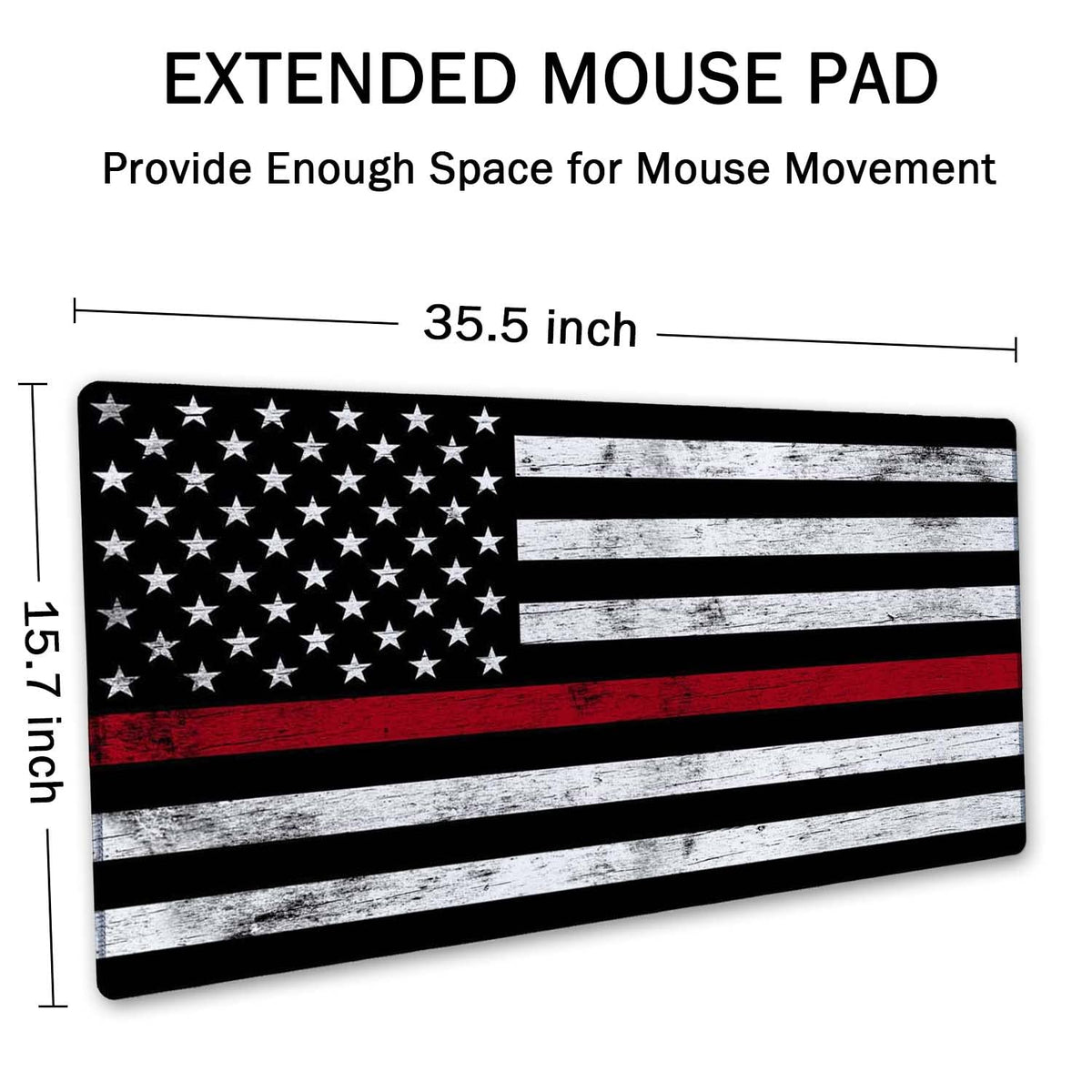 SSOIU Extended Gaming Mouse Pad (35.5x15.7 in), Large Stable Rubber Base Mousepad with Stitched