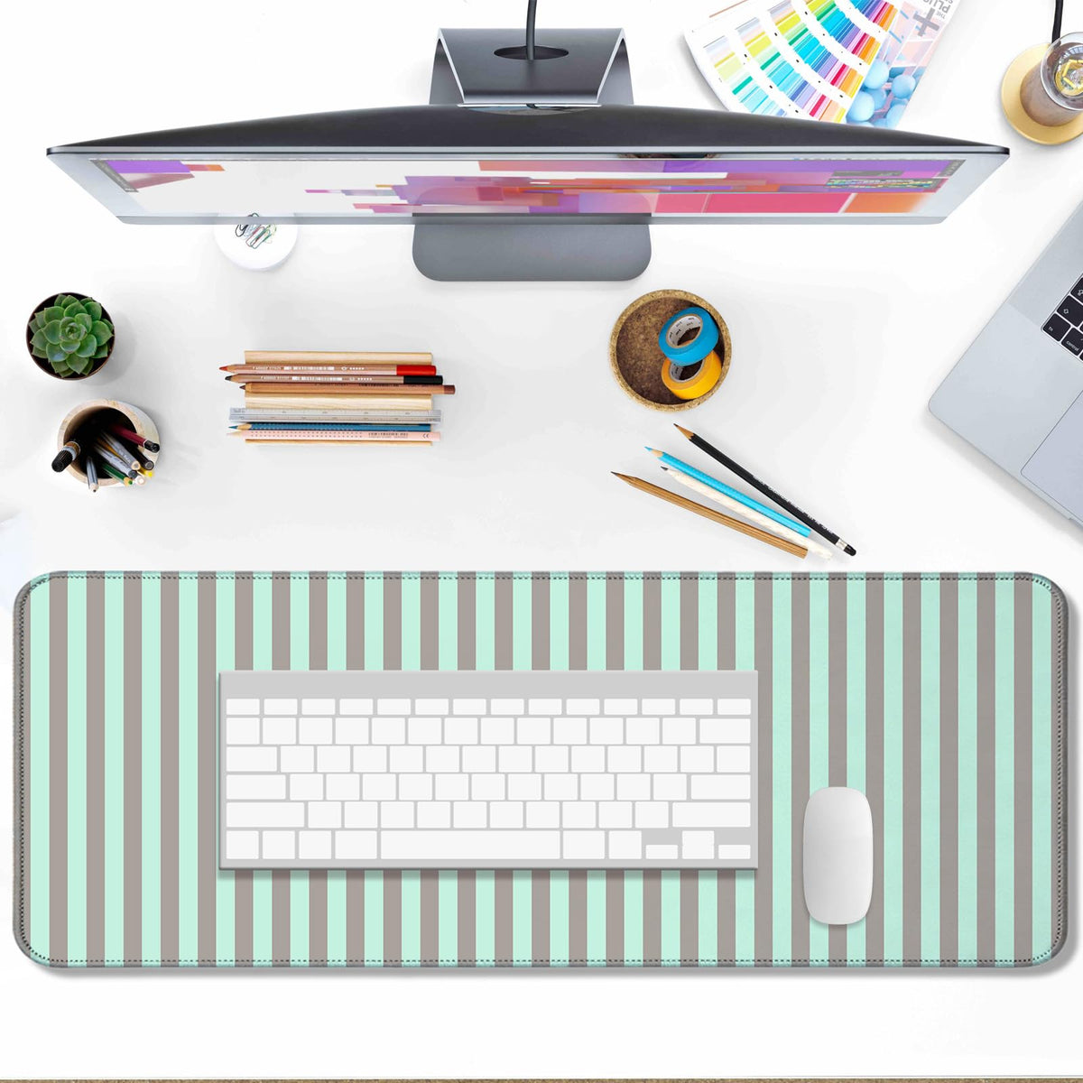 AYKDTFN Stripe Large Mouse Pad, Extended Desk Mat for Gaming, Office & Home