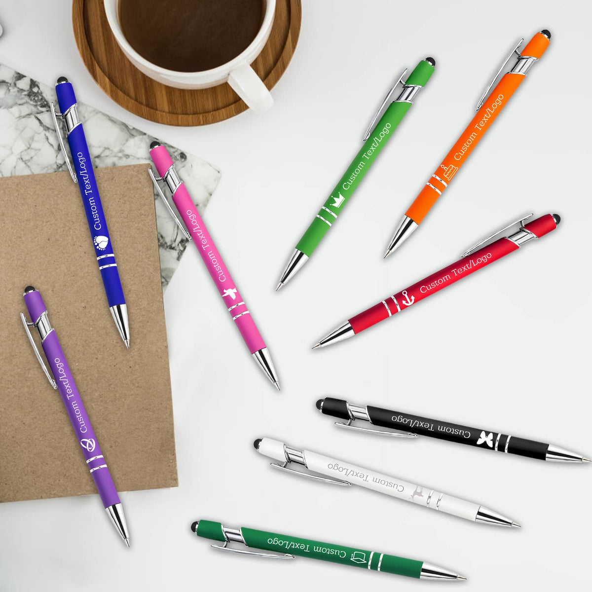 Xsersao Personalized Custom Pens with Name Logo Engraved Pen Customized Ballpoint Pens for Office
