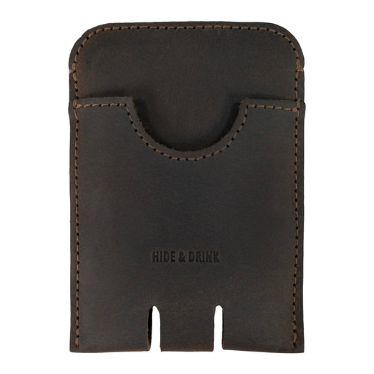 Hide & Drink, Business Push Card Holder, Minimalist Cash Organizer Handmade from Full Grain Leather
