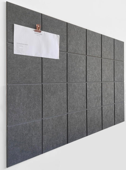 DECORITA Cork Board 24 x36 Alternative - 6 Pack Felt Wall Tiles with Safe Removable Adhesive Tabs