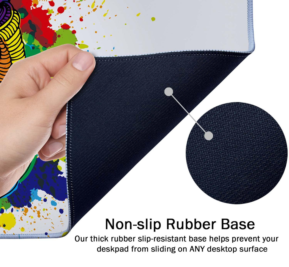 SSOIU Large Mouse Pad, Cute Desk Mat for Desktop, Women Girls Waterproof Gaming Mousepad, Left and