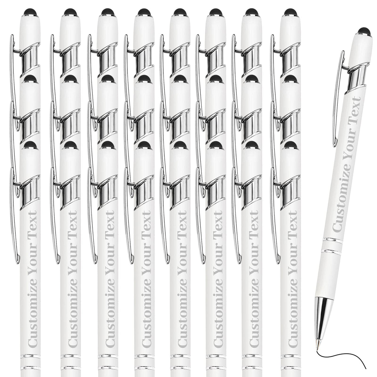 Fadace Up to 500 Pcs Personalized Pens Bulk Custom Customized Pen with Stylus Free Engraving