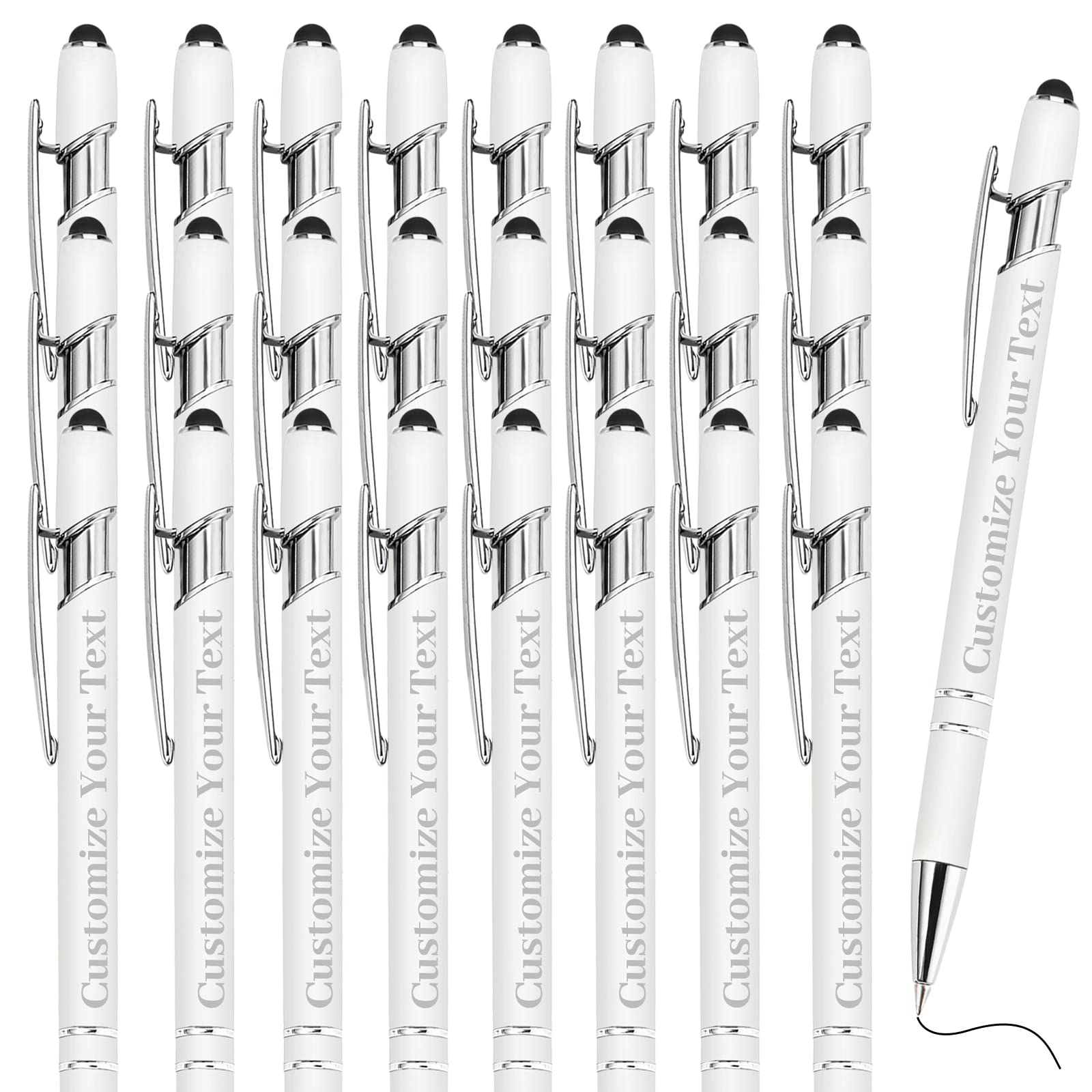 Fadace Up to 500 Pcs Personalized Pens Bulk Custom Customized Pen with Stylus Free Engraving