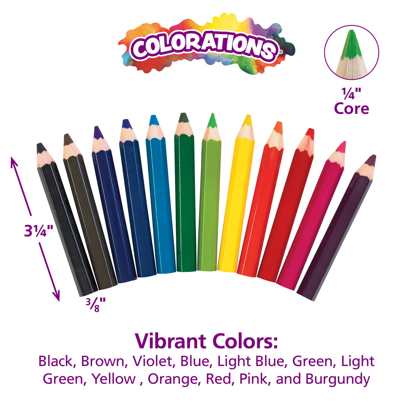 Colorations STUBPEN Stubby Chubby Colored Pencils for Kids - Set of 48