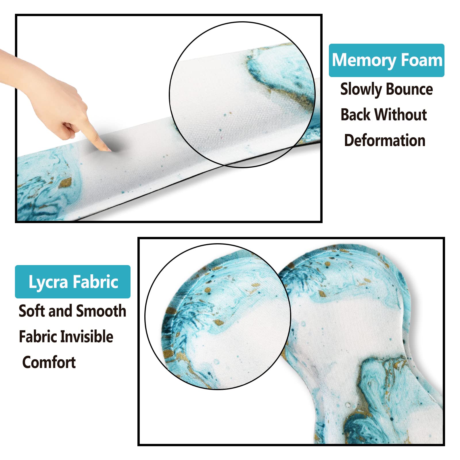 ARTSO Keyboard Wrist Rest and Mouse Pad with Wrist Support Set Ergonomic Coaster, Memory Foam