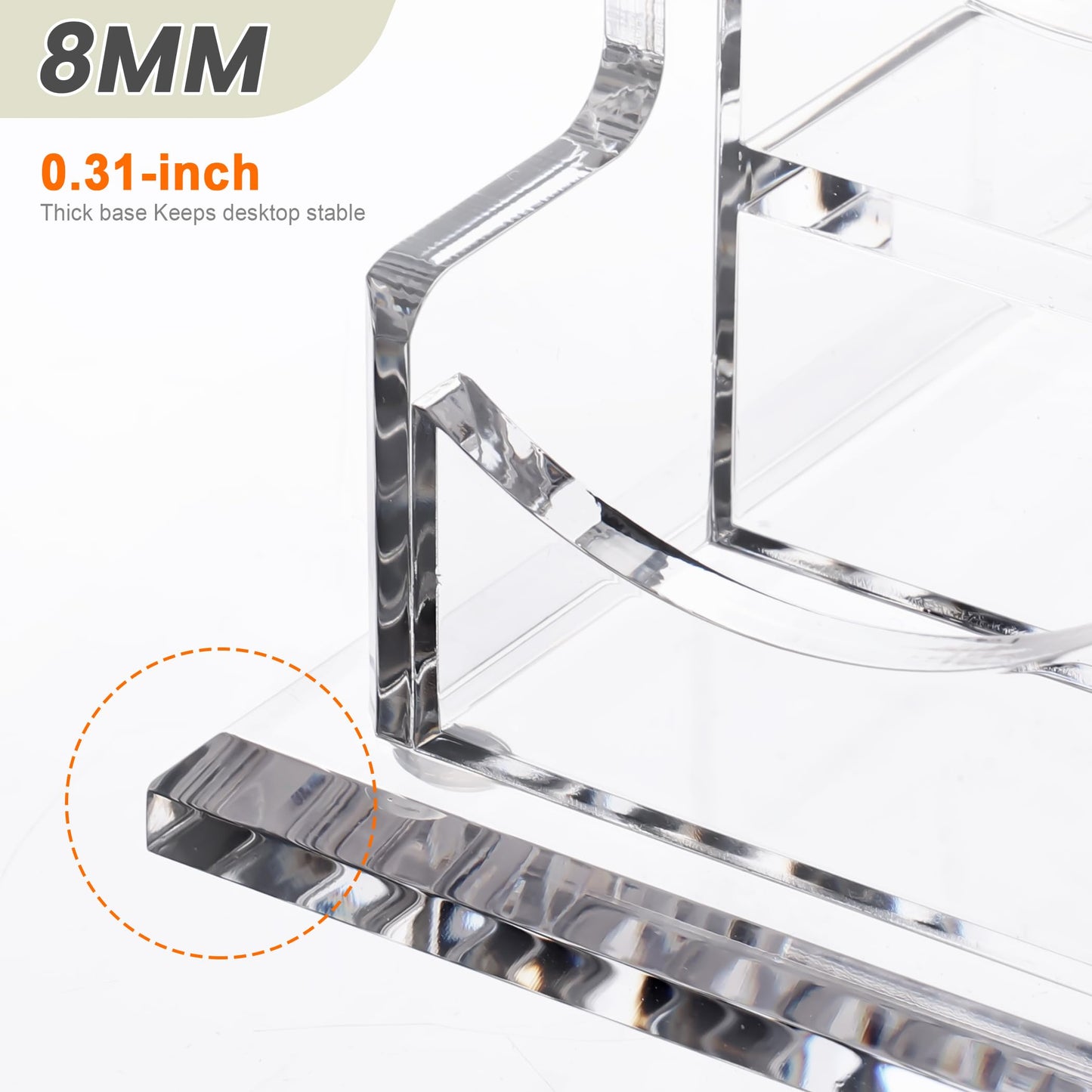 SANRUI Acrylic Business Card Holder for Desk, 12-Slot Horizontal Clear