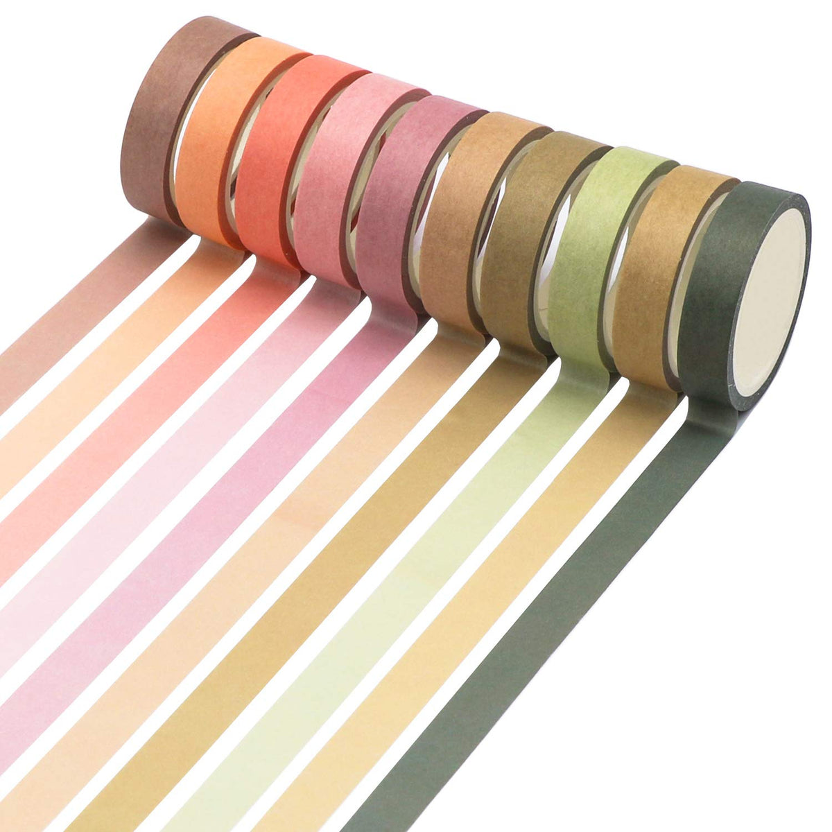 Knaid 40 Rolls of Slim Washi Tape Gift Box Set, Decorative Paper Tapes 10 mm Wide for Scrapbooking