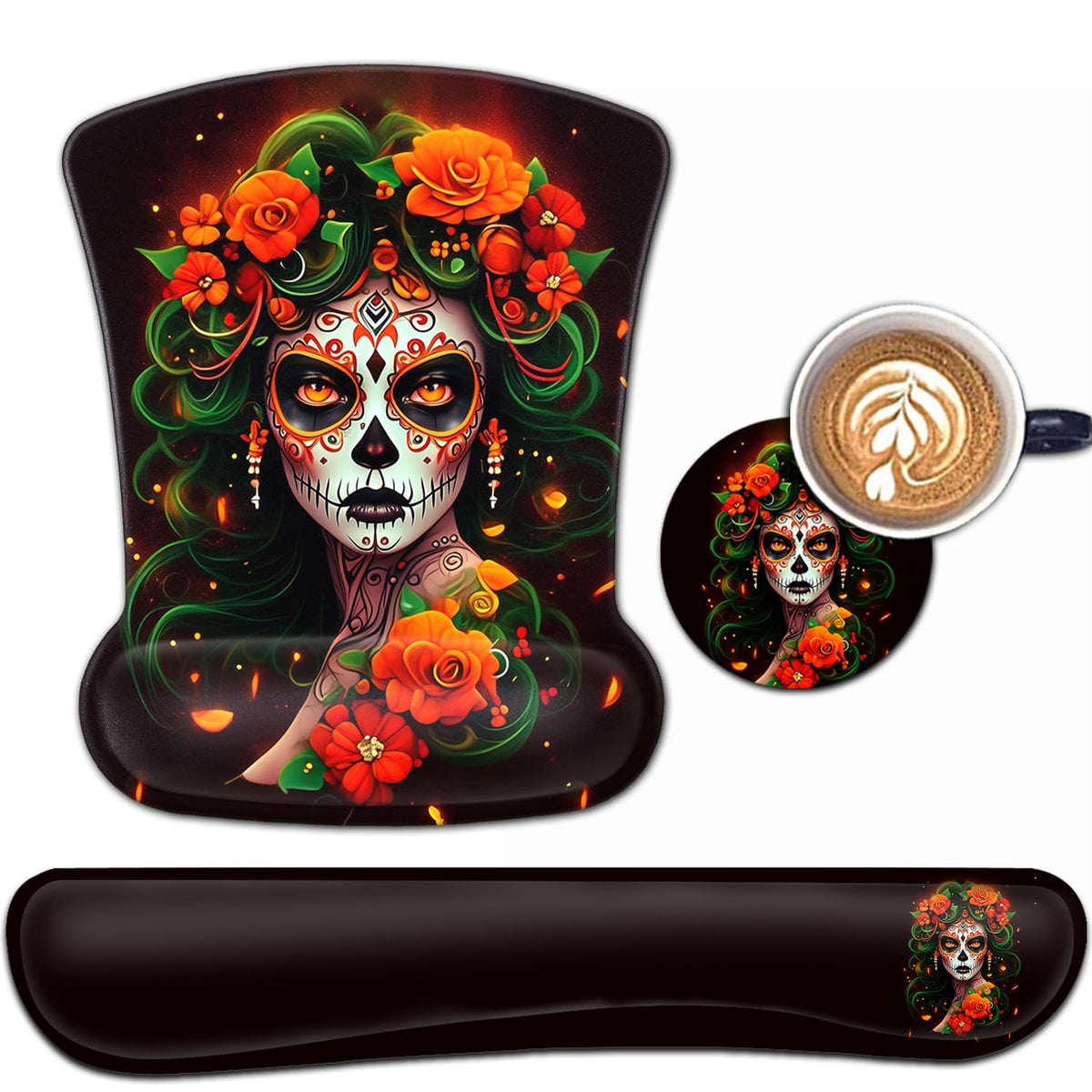 Keyboard Wrist Rest and Mouse Pad Wrist Support Set, Ergonomic Gel Mouse Pad Wrist Rest with