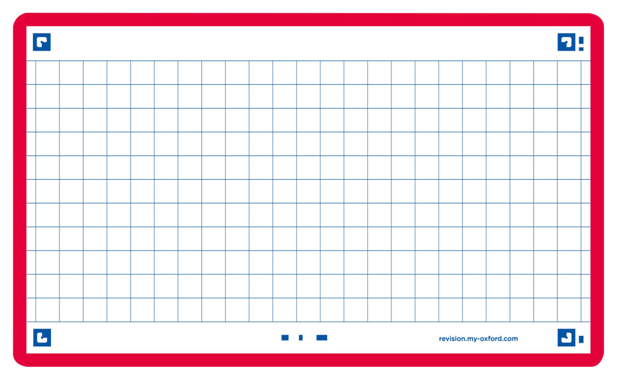 Flash Cards by Oxford, Squared with Red Frame, Pack of 80 Cards, 7.5x12.5cm Size,400133858