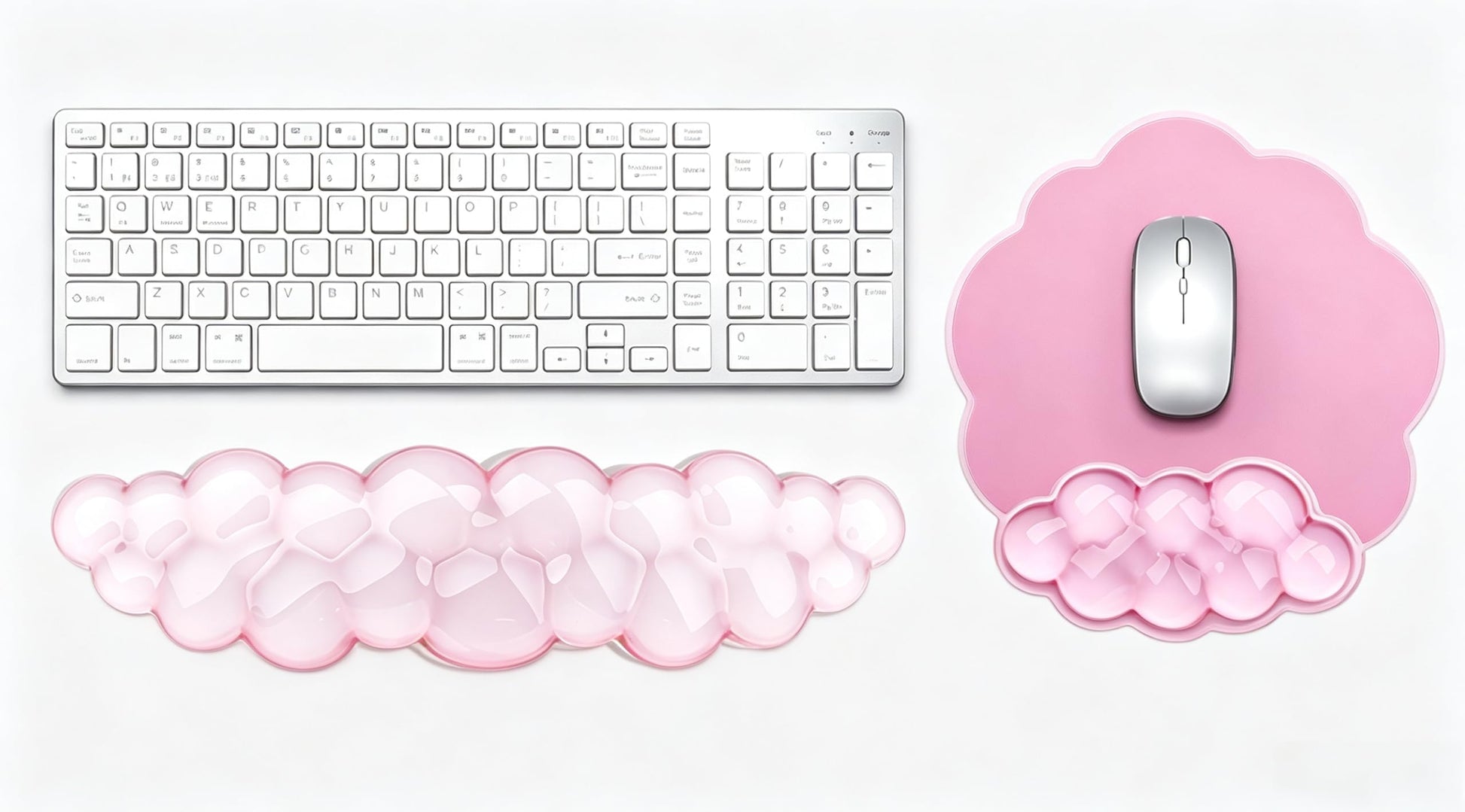 Aszqvd Mouse Pad with Wrist Rest, Soft Cloud Gel Keyboard Mouse Pad Set with Hand Wrist Support