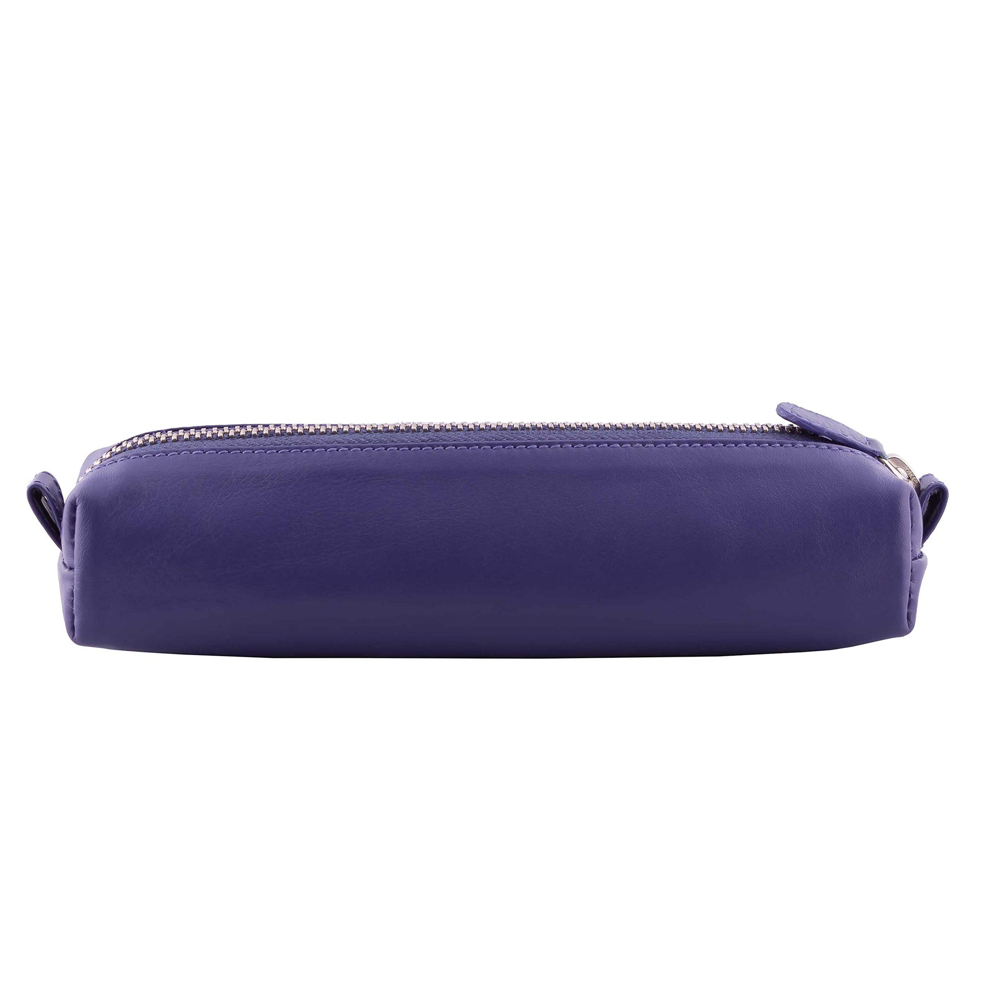 DiLoro Leather Zippered Fountain Ballpoint Rollerball Pens and Pencils Case Holder Pouch Genuine
