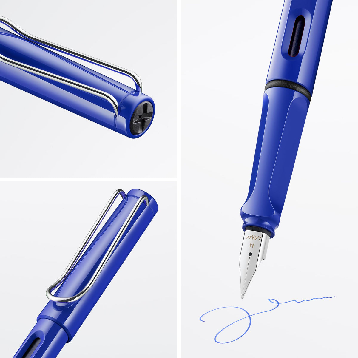 LAMY safari blue - Fountain Pen with ergonomic grip & polished steel nib in size B - ideal for any