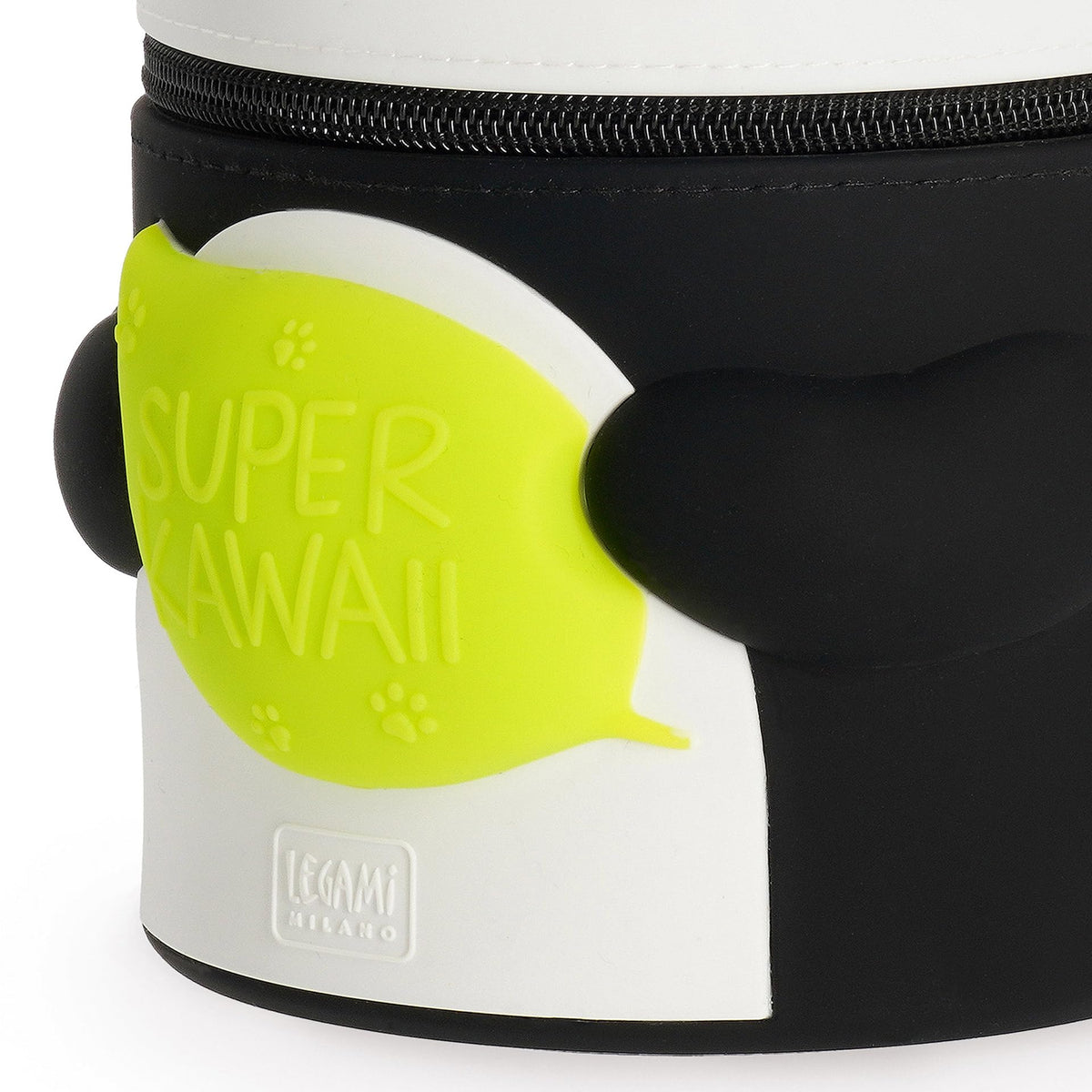 Legami - Super Kawaii Panda Pencil Case, Capacity, Holds up to 100 Erasable Pens, Soft Silicone, 13