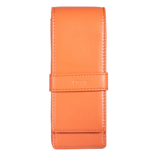 DiLoro Leather Triple Pen Case Pencil Pouch Holder for Three Fountain Ballpoint Rollerball Pens and