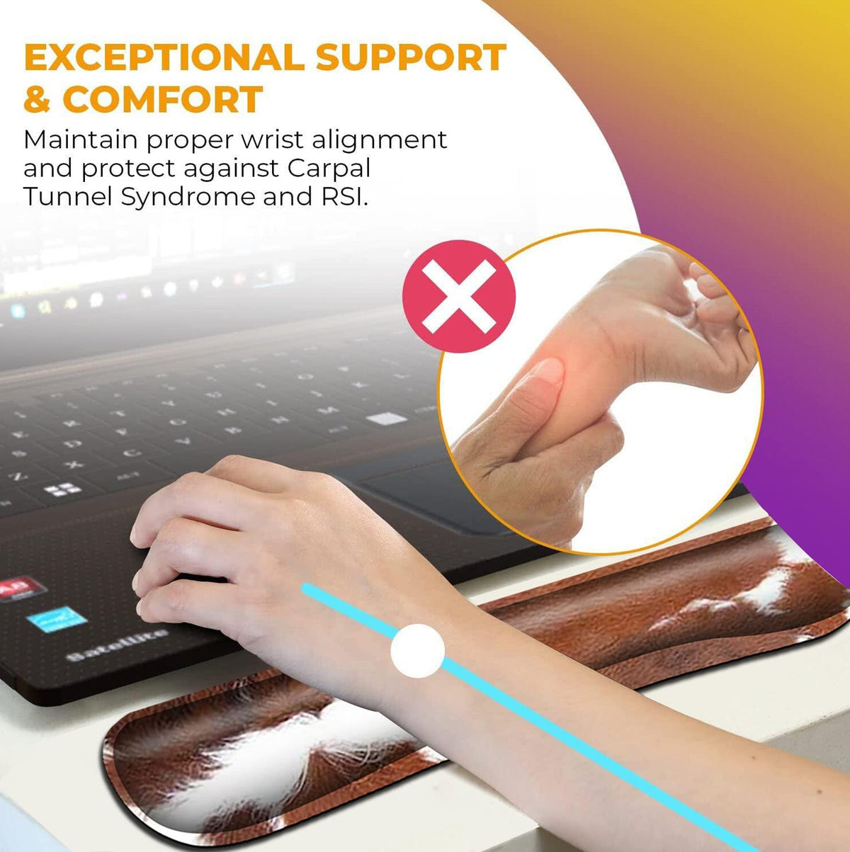 Keyboard Wrist Rest and Mouse Pad with Wrist Support Ergonomic Mousepad Coaster, Easy Typing Pain