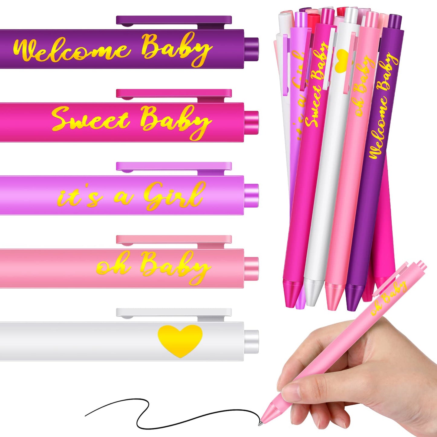 Nuanchu 50 Pcs Baby Shower Pens for Guests It's a Boy or Girl Pens Retractable Baby Shower Favors
