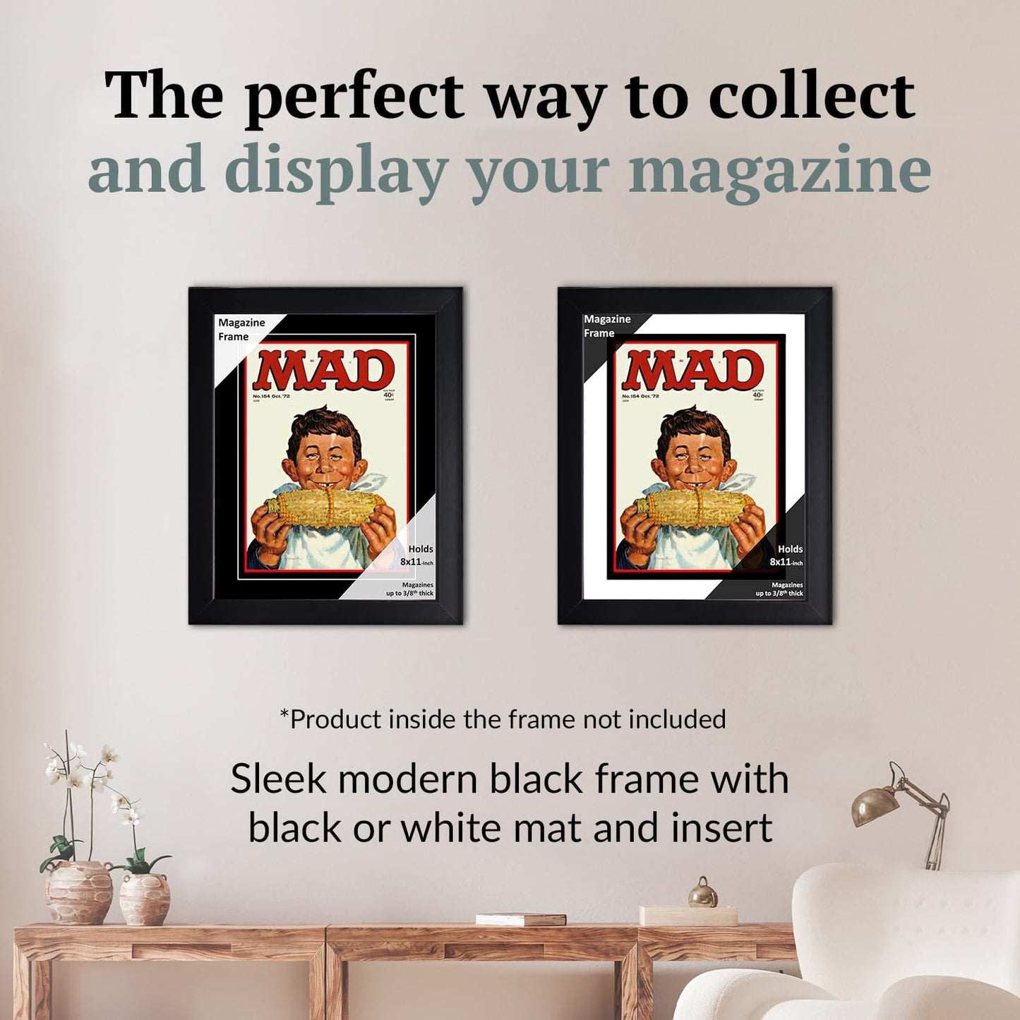 Creative Picture Frames 8 x 11 Magazine Frame with Full-Strength Glass, Holds Up To A 1/4" Thick