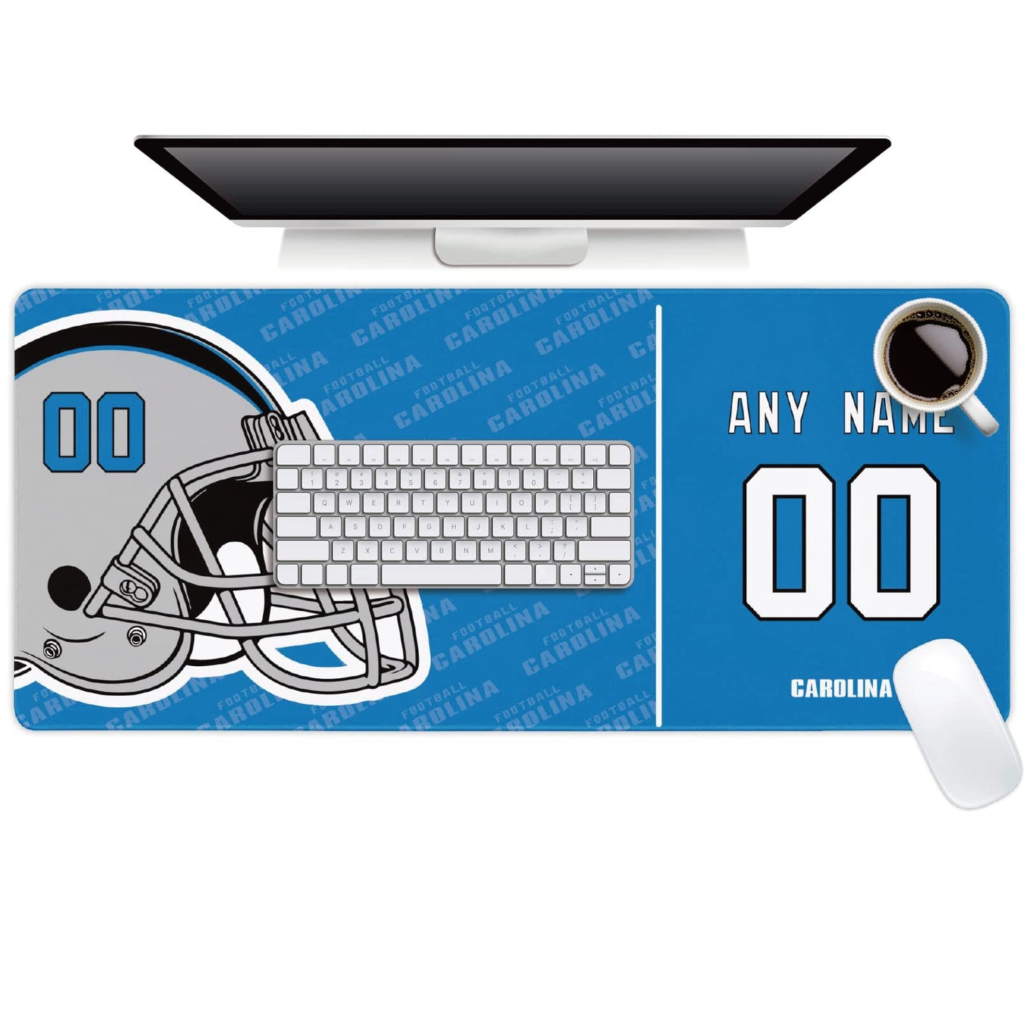 Carolina Mouse Pad Custom any Name and Number Desk Pad for Men Women Youth Gifts