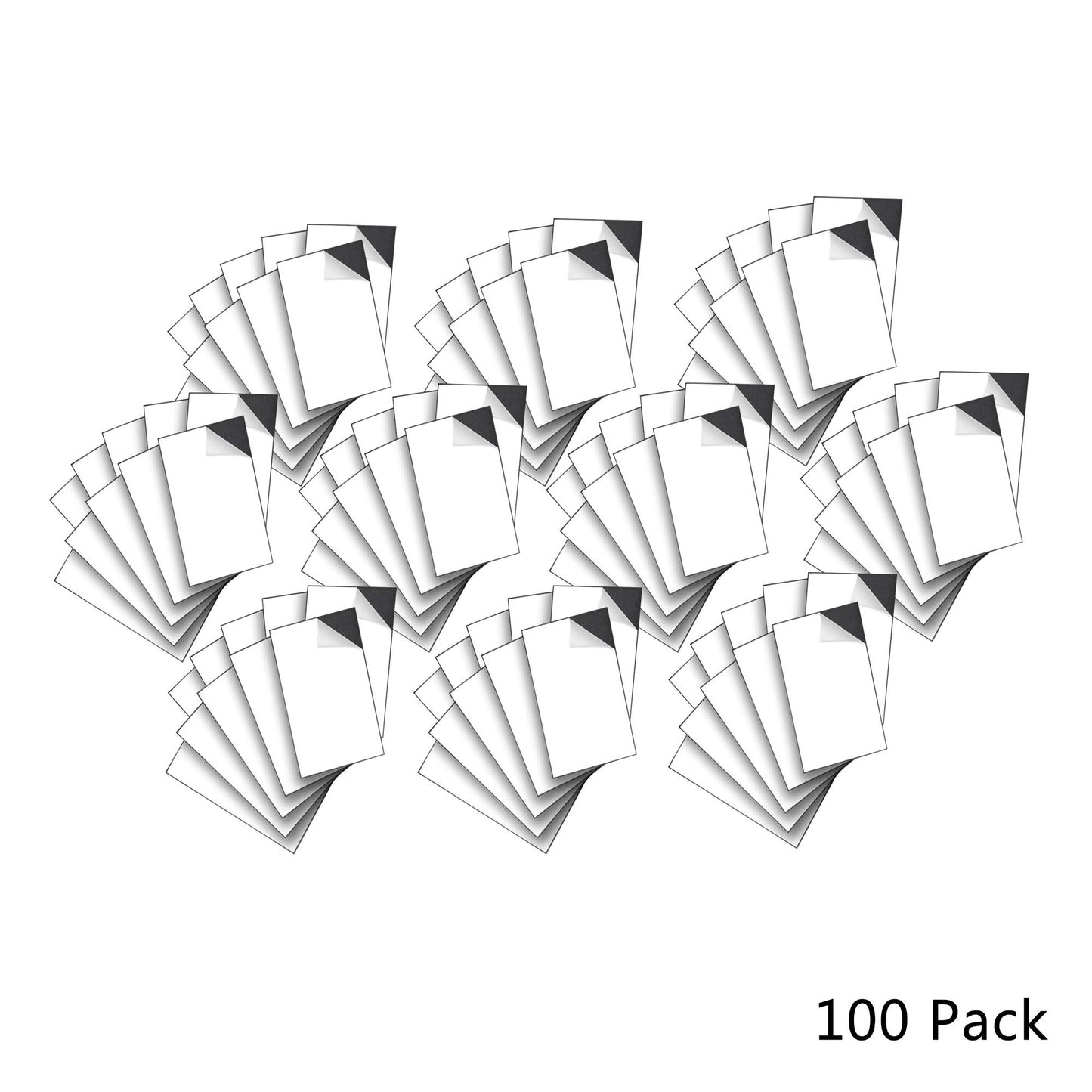 100 Pack Magnetic Business Card Magnet 2”x 3.5" Stick On Adhesive Backing Magnetize Metal Surface