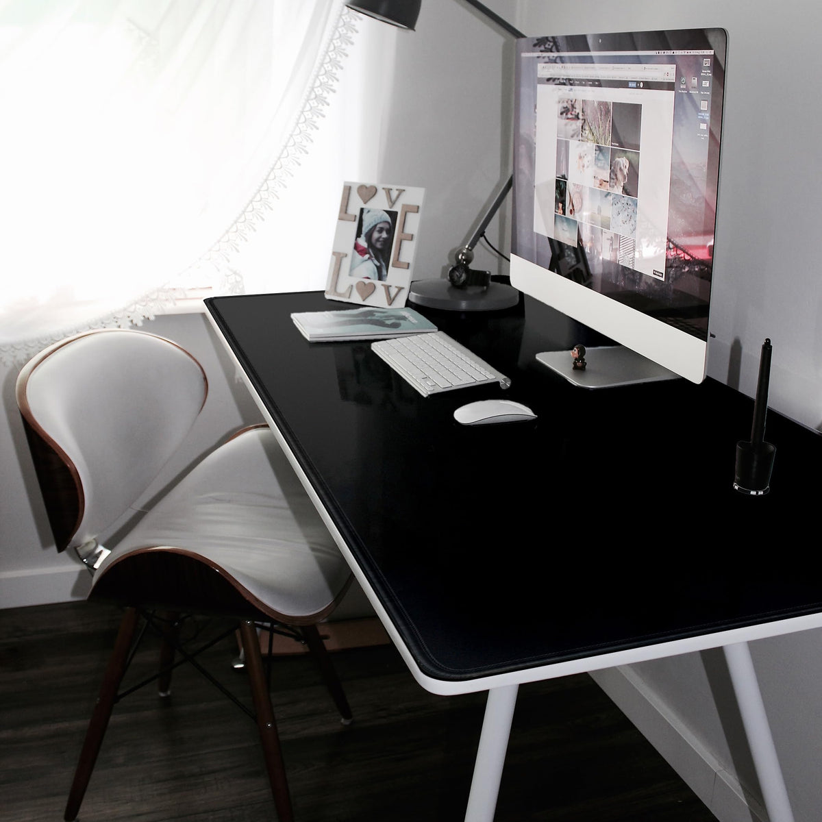 LL-COEUR XXL Black Mouse Pad Gaming Keyboard Mat Laptop Office Desk Mat (43.3" x 19.6" x 0.12")