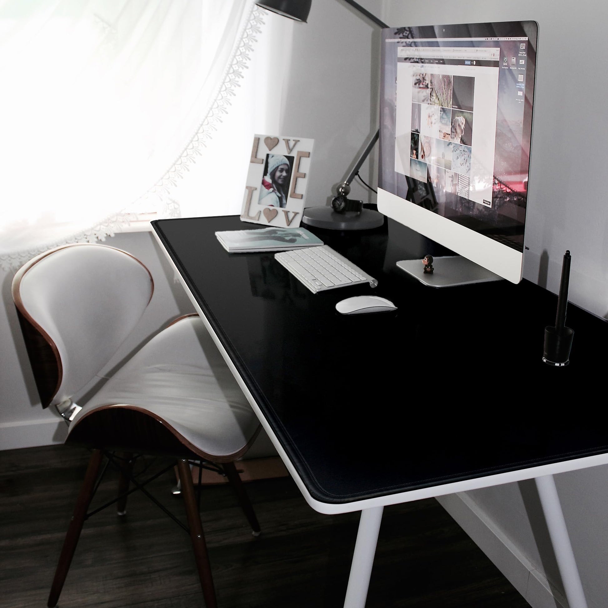 LL-COEUR XXL Black Mouse Pad Gaming Keyboard Mat Laptop Office Desk Mat (43.3" x 19.6" x 0.12")