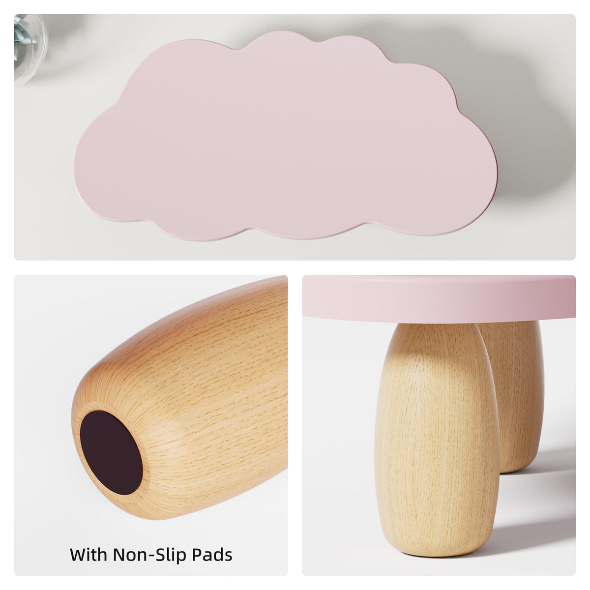 AFOOYO Monitor Stand Riser,Cloud Shape Wood Computer Monitor Stand, 16.5IN Monitor Stand Riser