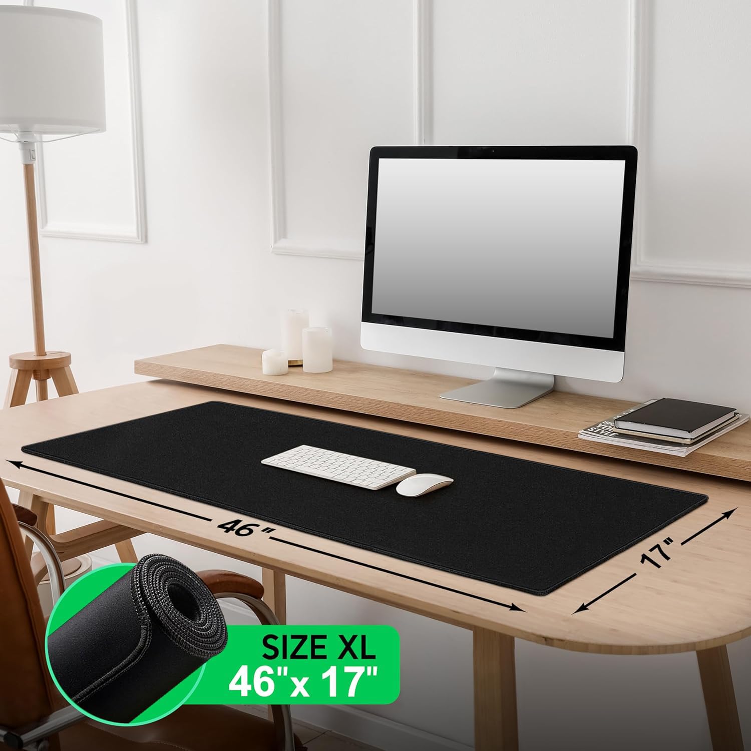 LifeTrim Huge 46”x17” 5mm Gaming Mouse Pad Large Mouse Pad for Desk Gaming Giant Black XXL Thick
