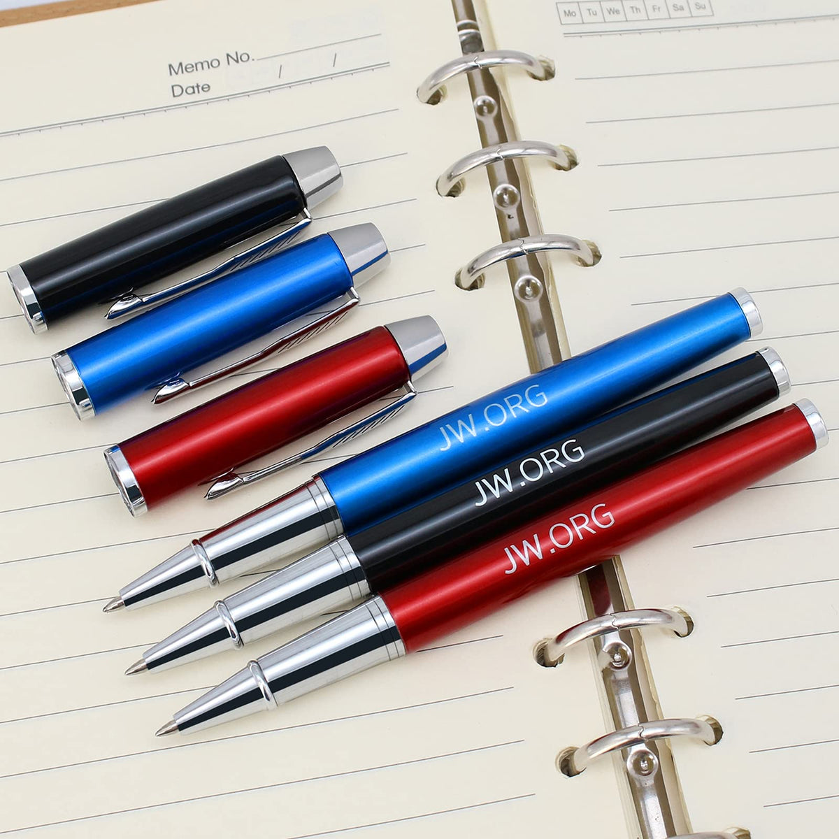 TONOS Jw.org Pen Metal Clip Top Ball Point Black Ink Fine Tip Executive Pen with Insert Cover for