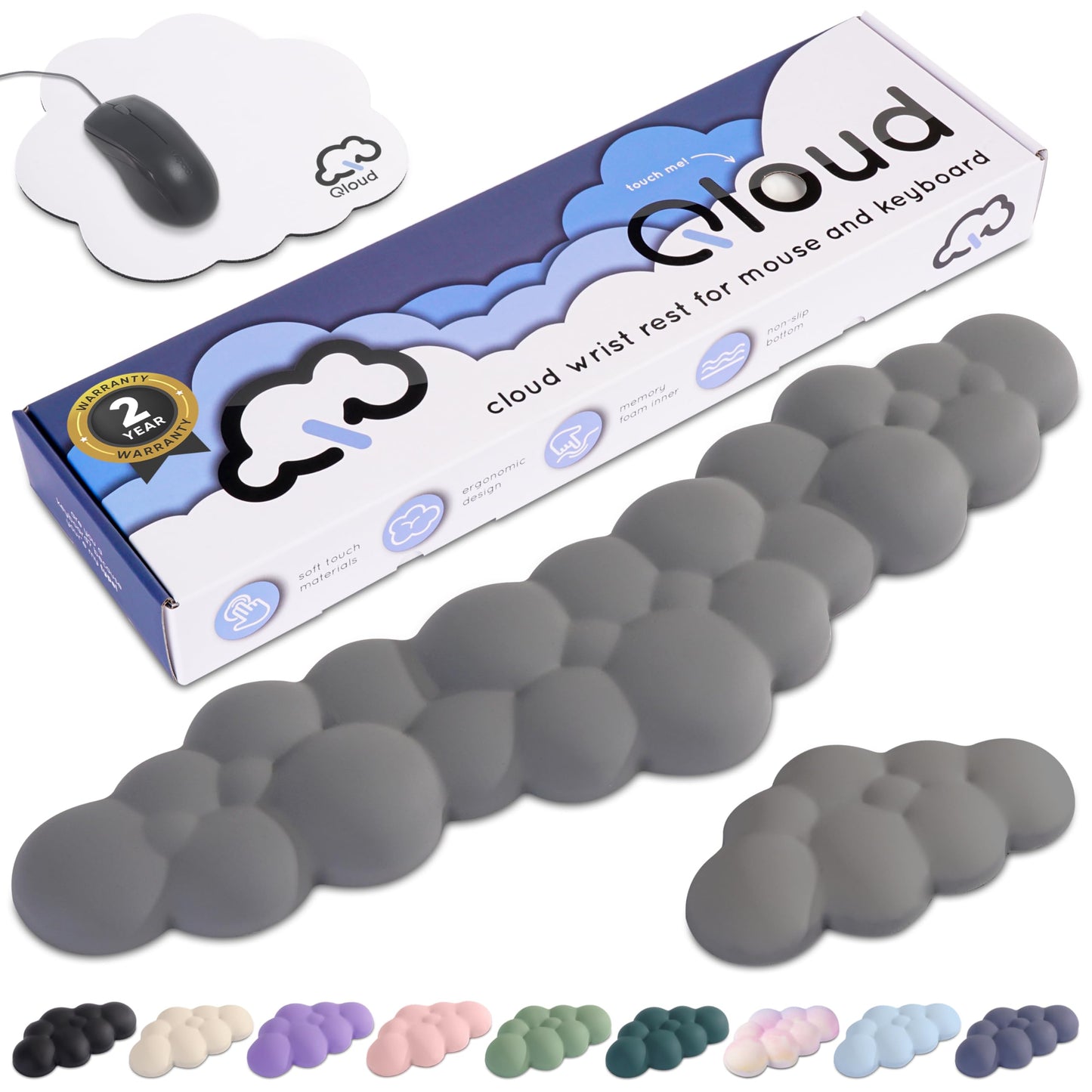 Cloud Keyboard Wrist Rest – Create-ables Qloud Cloud Wrist Rest for Computer Keyboard and Mouse