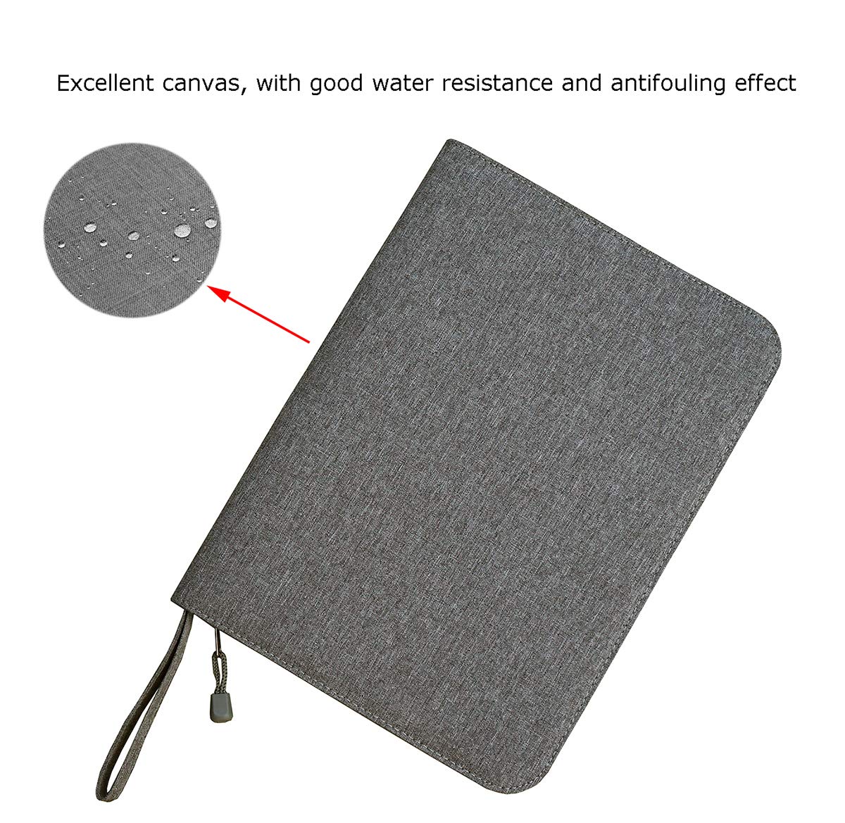erofa 48 Slots Gray Fountain Pen Case, Canvas Pen Holder Display Pouch Bag Storage Large Capacity