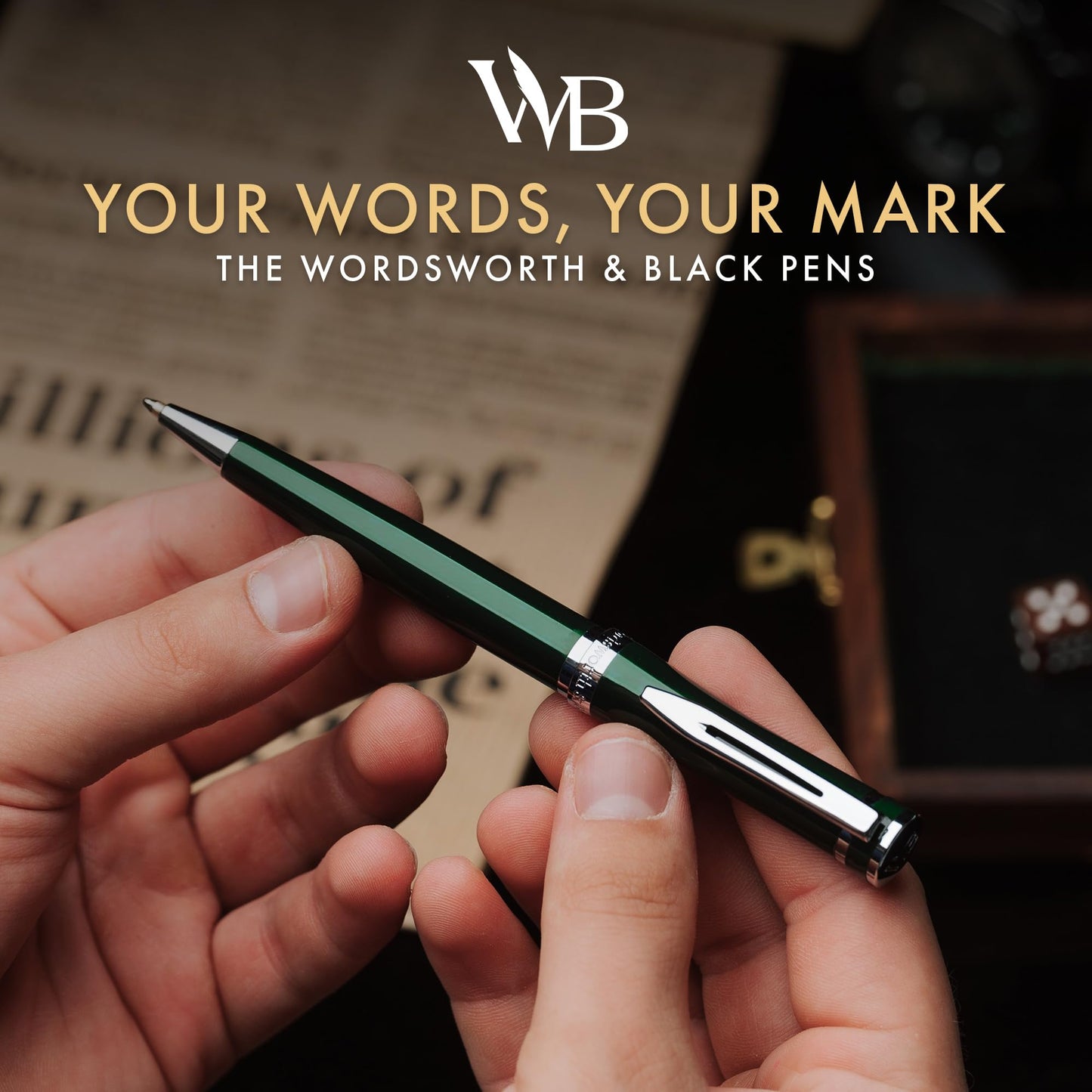 Wordsworth & Black Set Bolígrafo Recargable de Lujo para Escritura, Verde