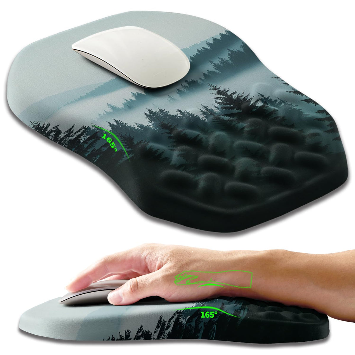 Armanza Ergonomic Slope Mouse Pad Wrist Support, Wrist Rest Mousepad for Carpal Tunnel Pain Relief