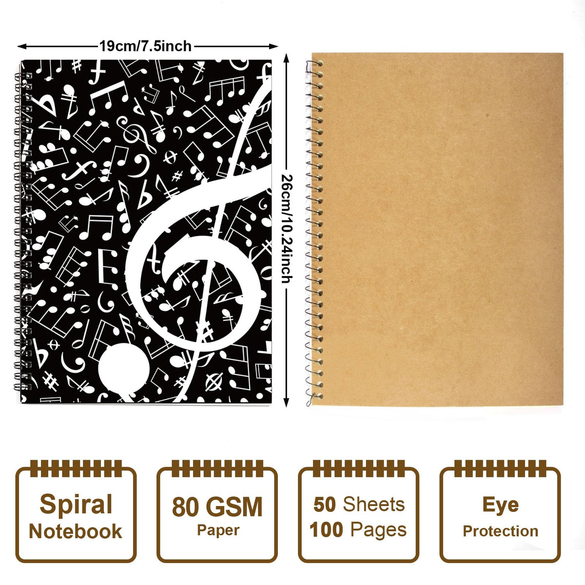 MAXCURY Blank Sheet Music Composition Manuscript Staff Paper Art Music Notebook Black 100 Pages
