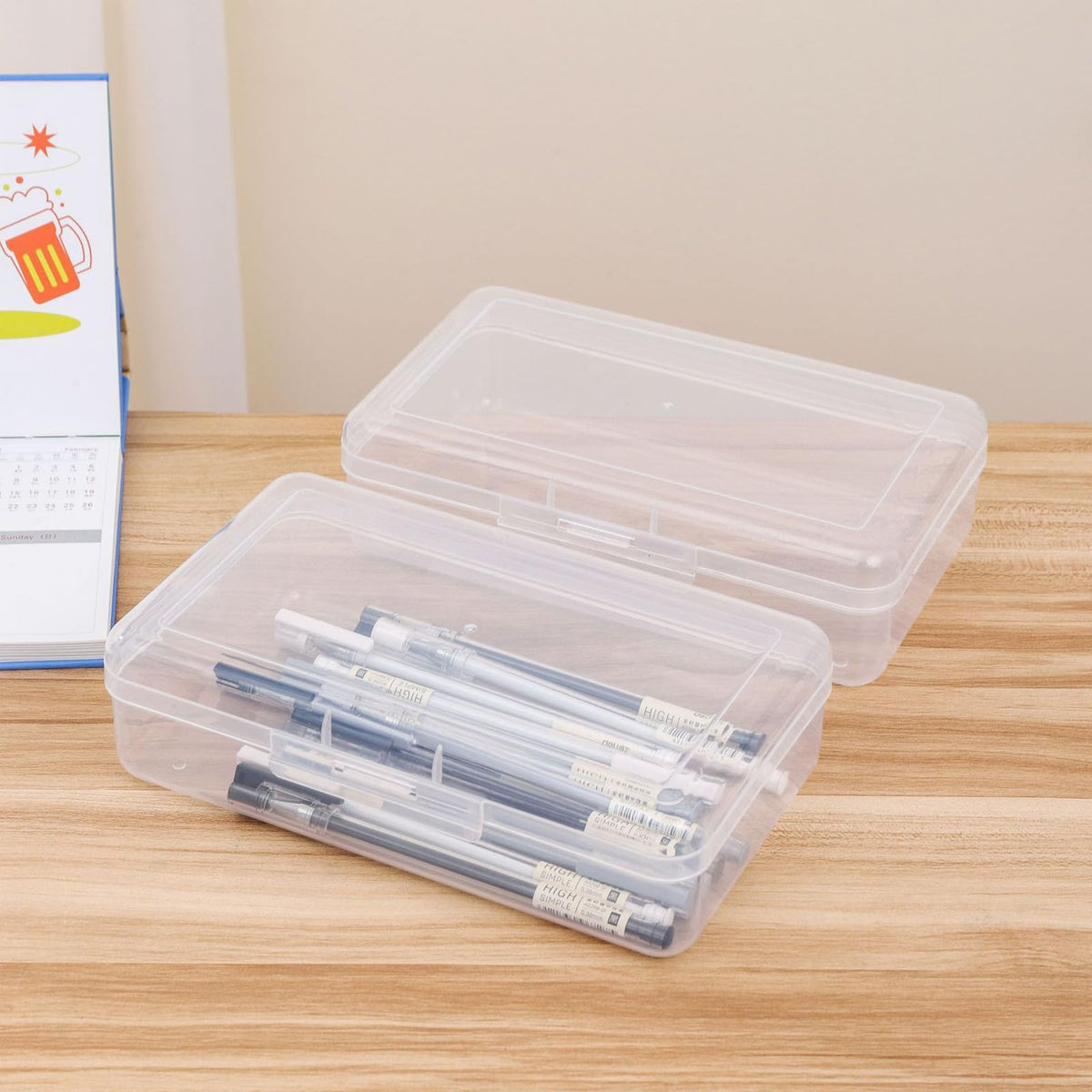 4 Pack Rectangular Clear Plastic Storage Containers, 8x4.7x2.3 inch