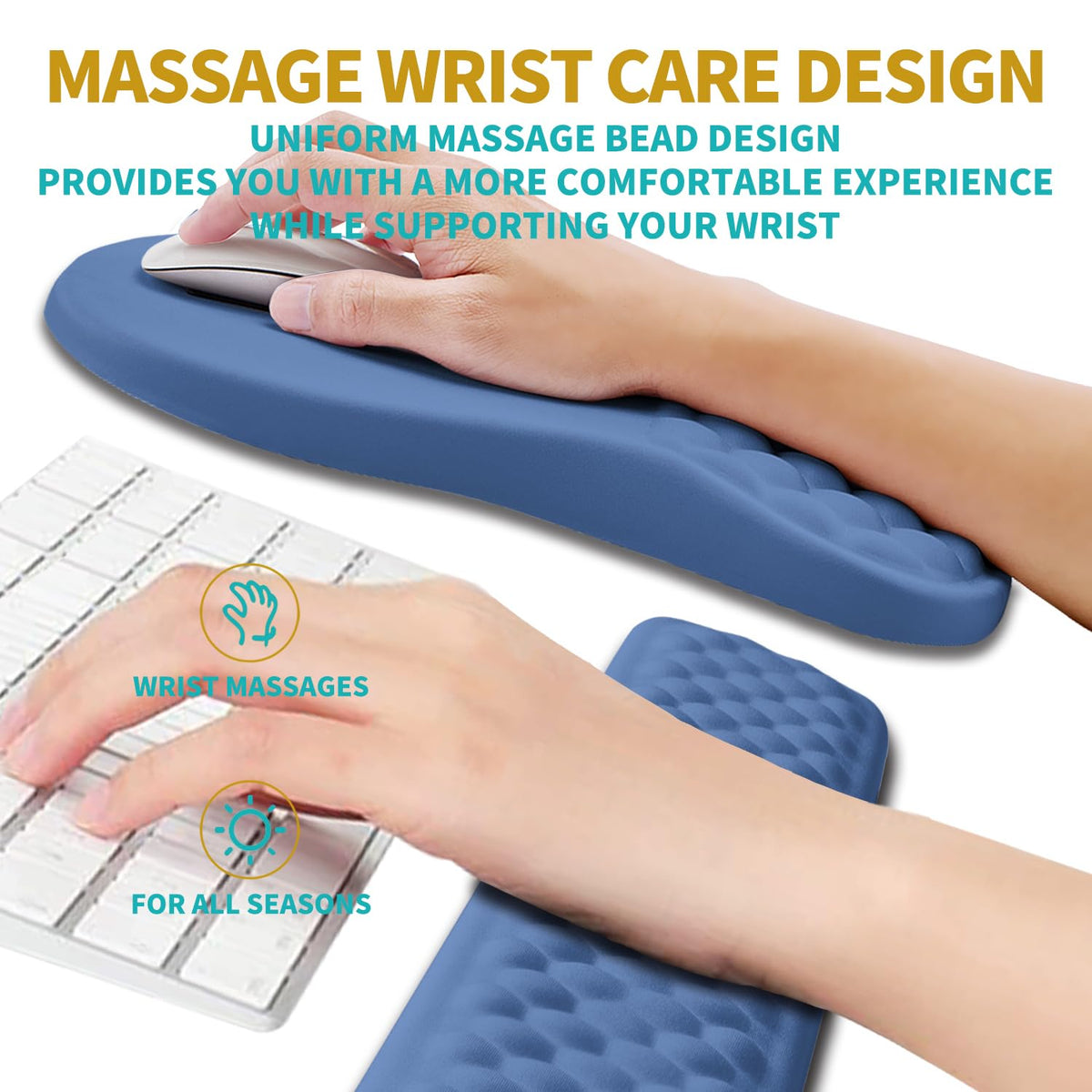 Hokafenle 2 in 1 Ergonomic Mouse Pad Wrist Support & Wrist Rest for Computer Keyboard Set, with