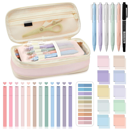 Jutom 39 Pcs Aesthetic Book Annotation Kit, Pink, Cute Style