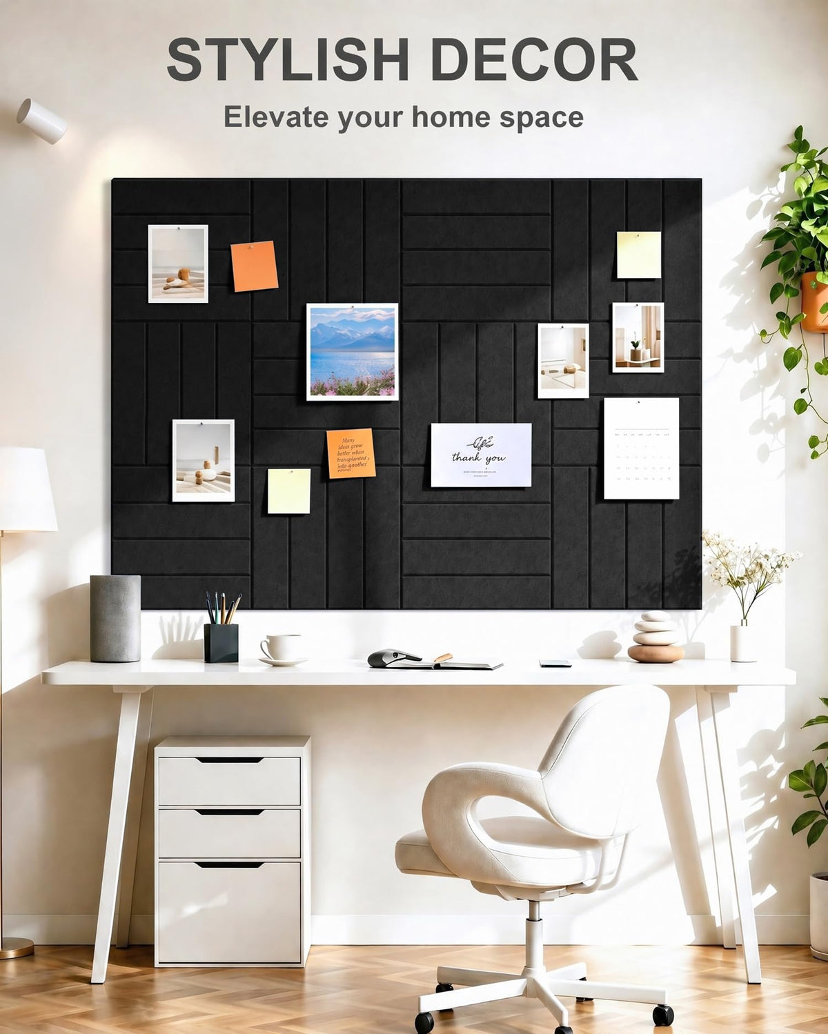 G Gamit 0.47" Thick Felt Wall Tiles 36"x24" Cork Board Alternative 6 Pack 11.81"x11.81"Felt
