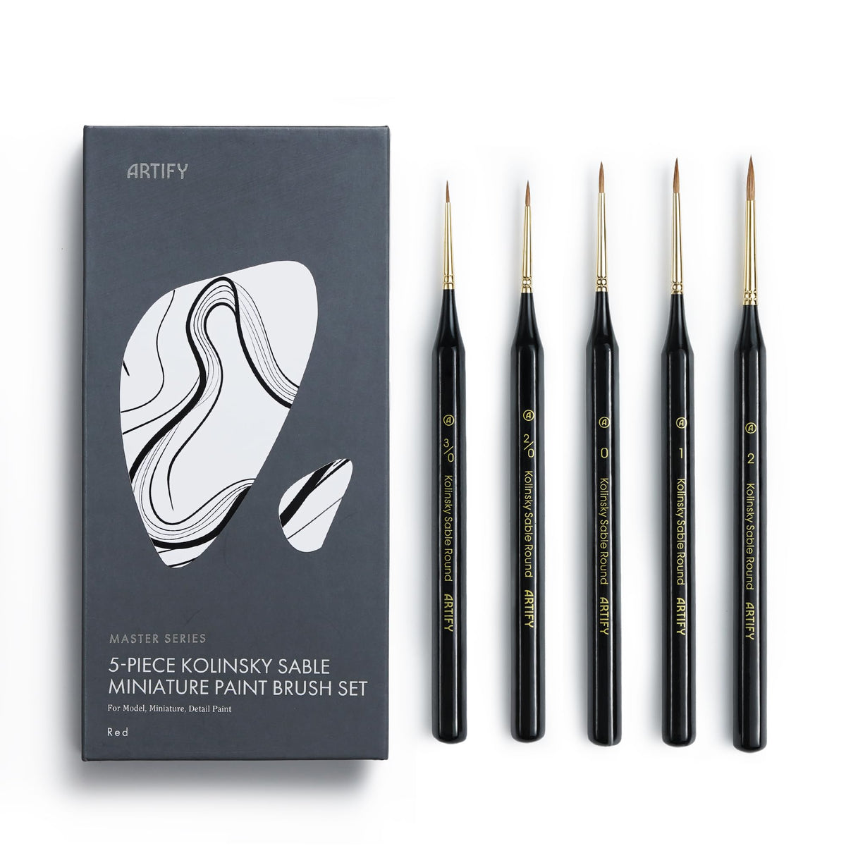 Artify Detail Paint Brushes, 100% Kolinsky Sable Micro Paint Brushes - Master Series, Ultra Fine