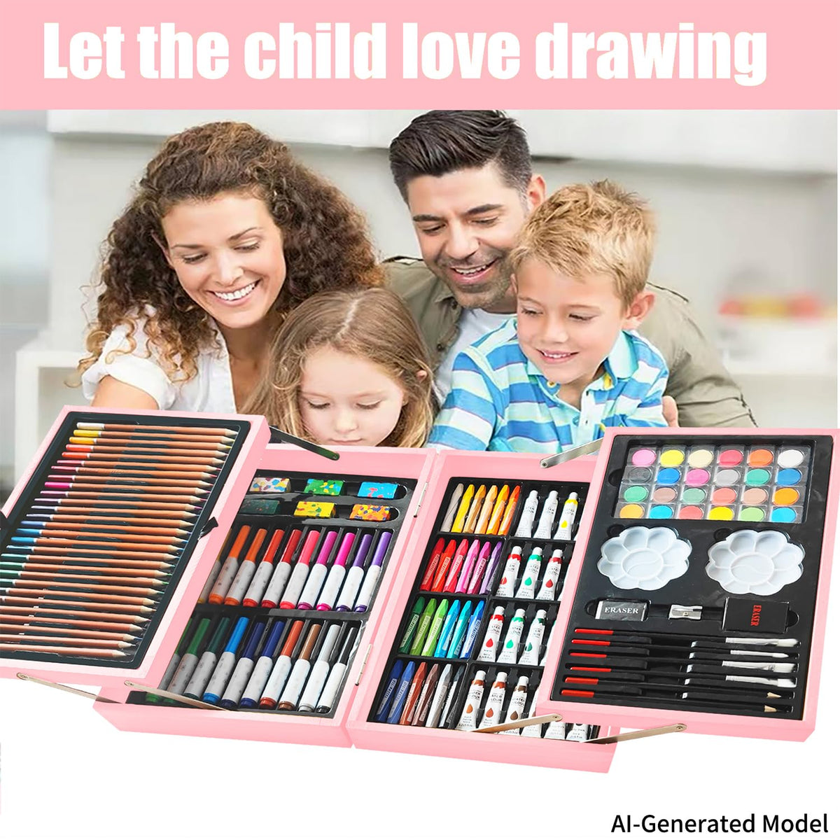 KINSPORY Art Set, 139 Pack Painting Drawing Art Supplies Kit with 2 Sketch Pads, Deluxe Double