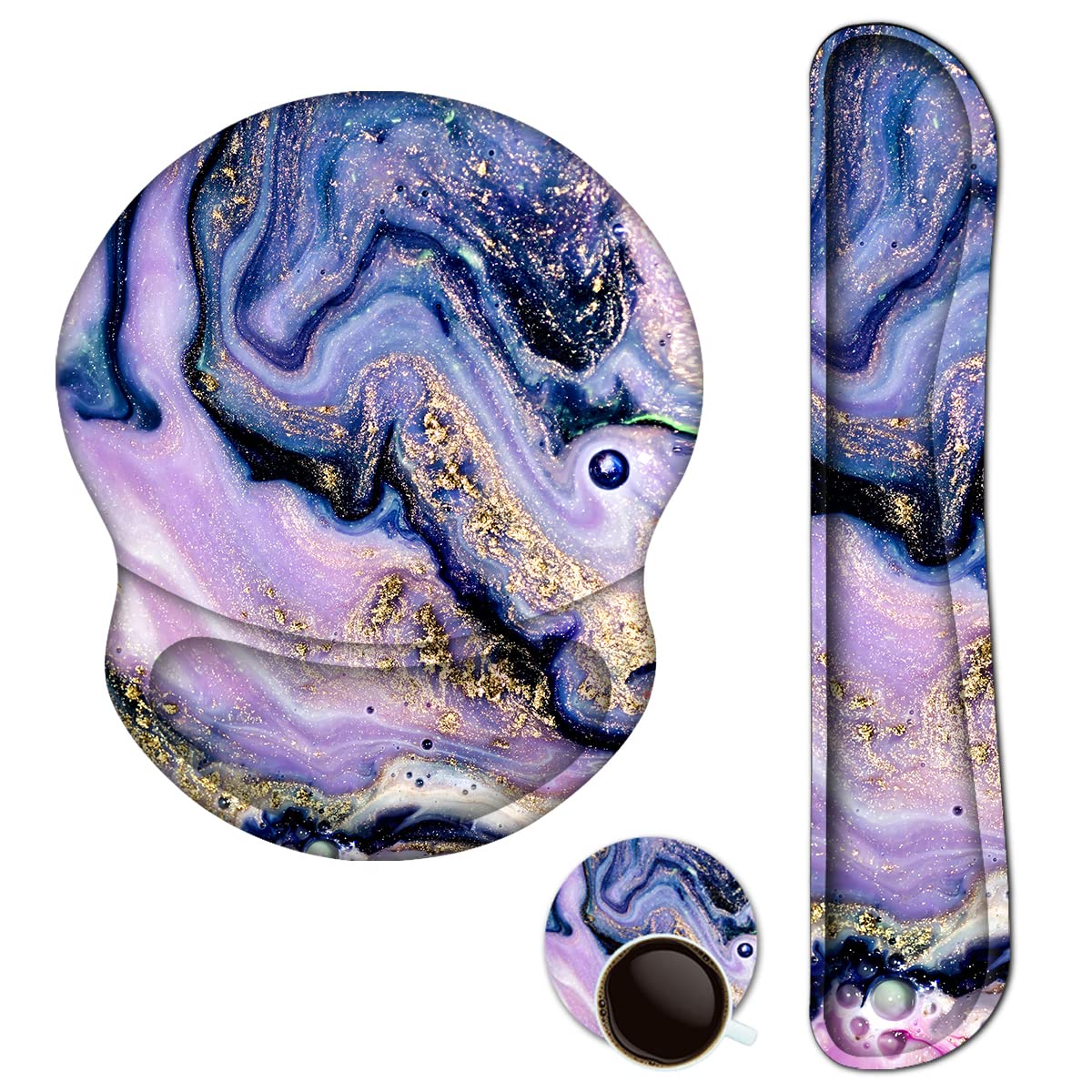 ArtSo Upgraded Wrist Rest Support for Mouse Pad & Keyboard, Ergonomic Gel Mousepad Non-Slip Rubber